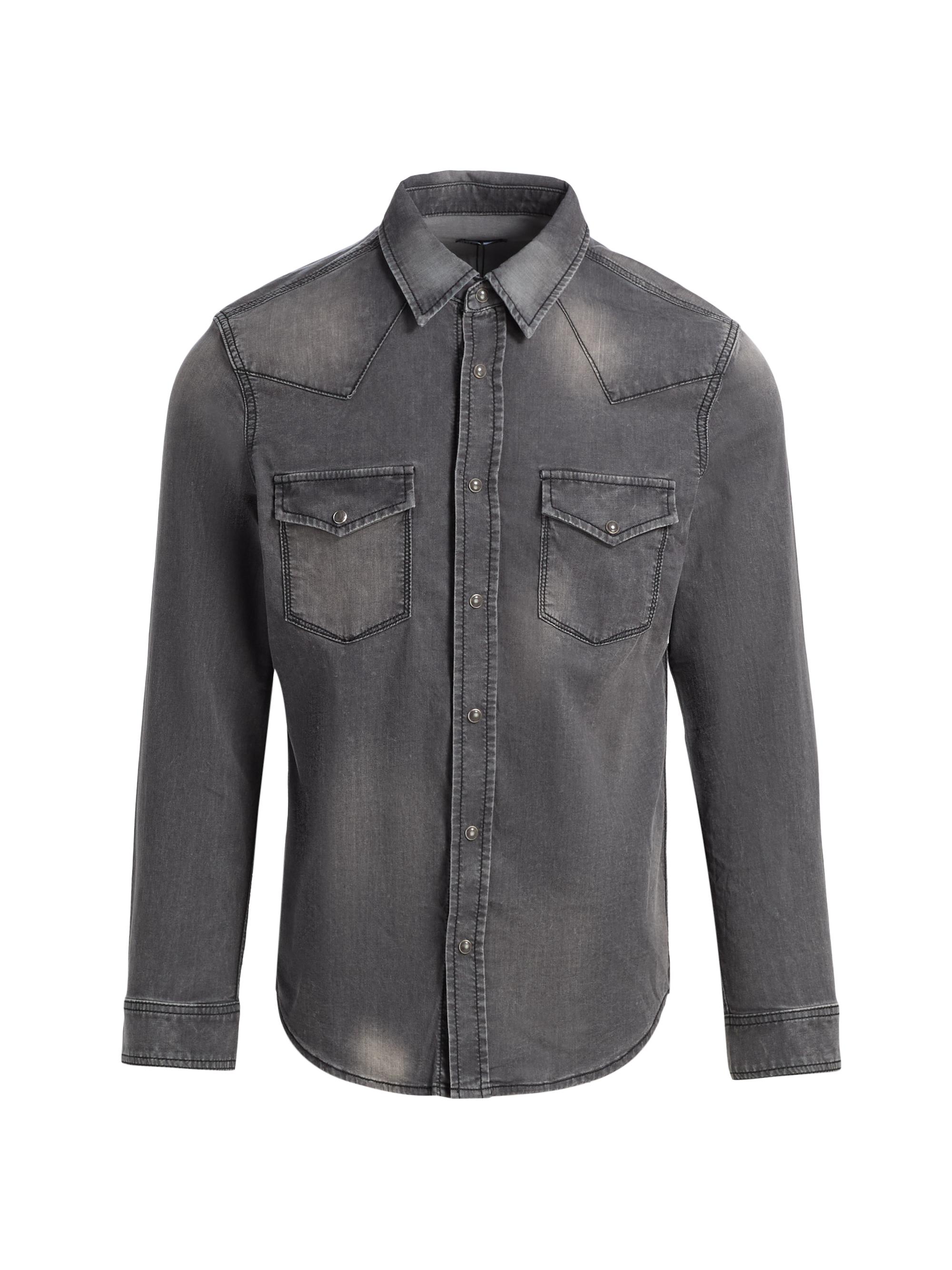 Monfrère Men's Eastwood Cotton-Blend Denim Shirt - Smokescreen