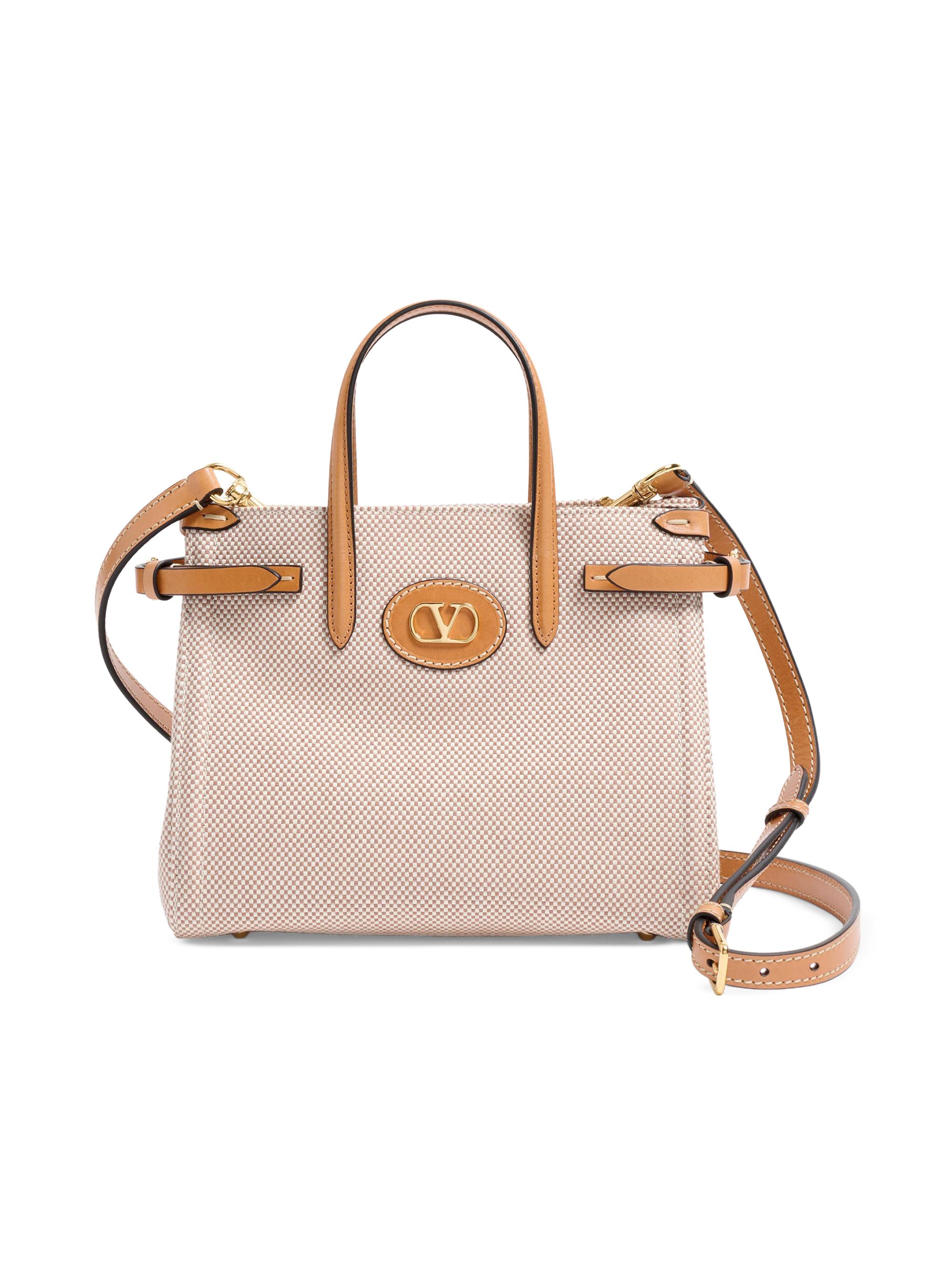 Valentino Garavani Women's Antibes  Shopping Top-Handle Bag in Canvas - Natural