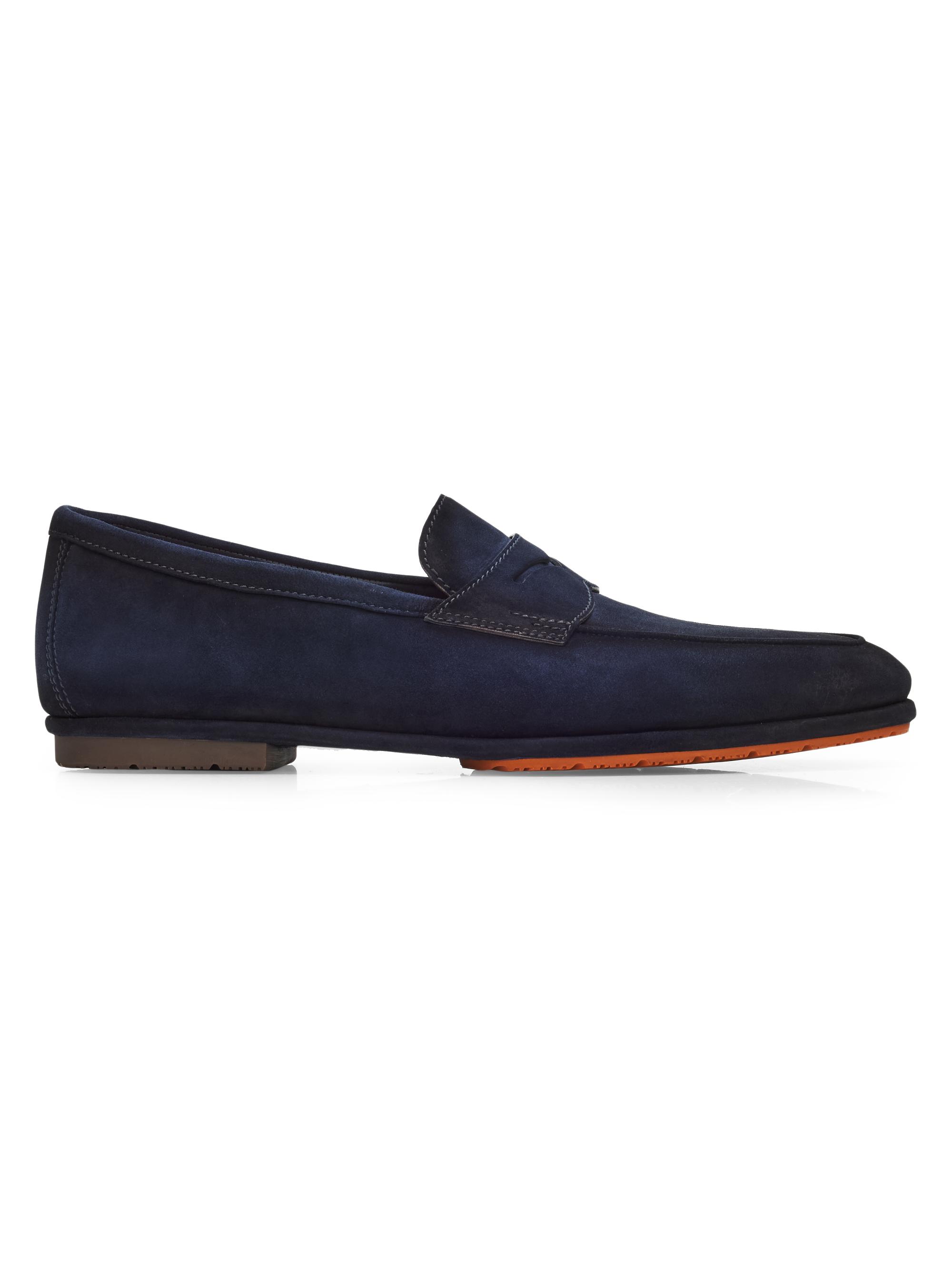 Santoni Carlos Suede Penny Loafers | Saks Fifth Avenue