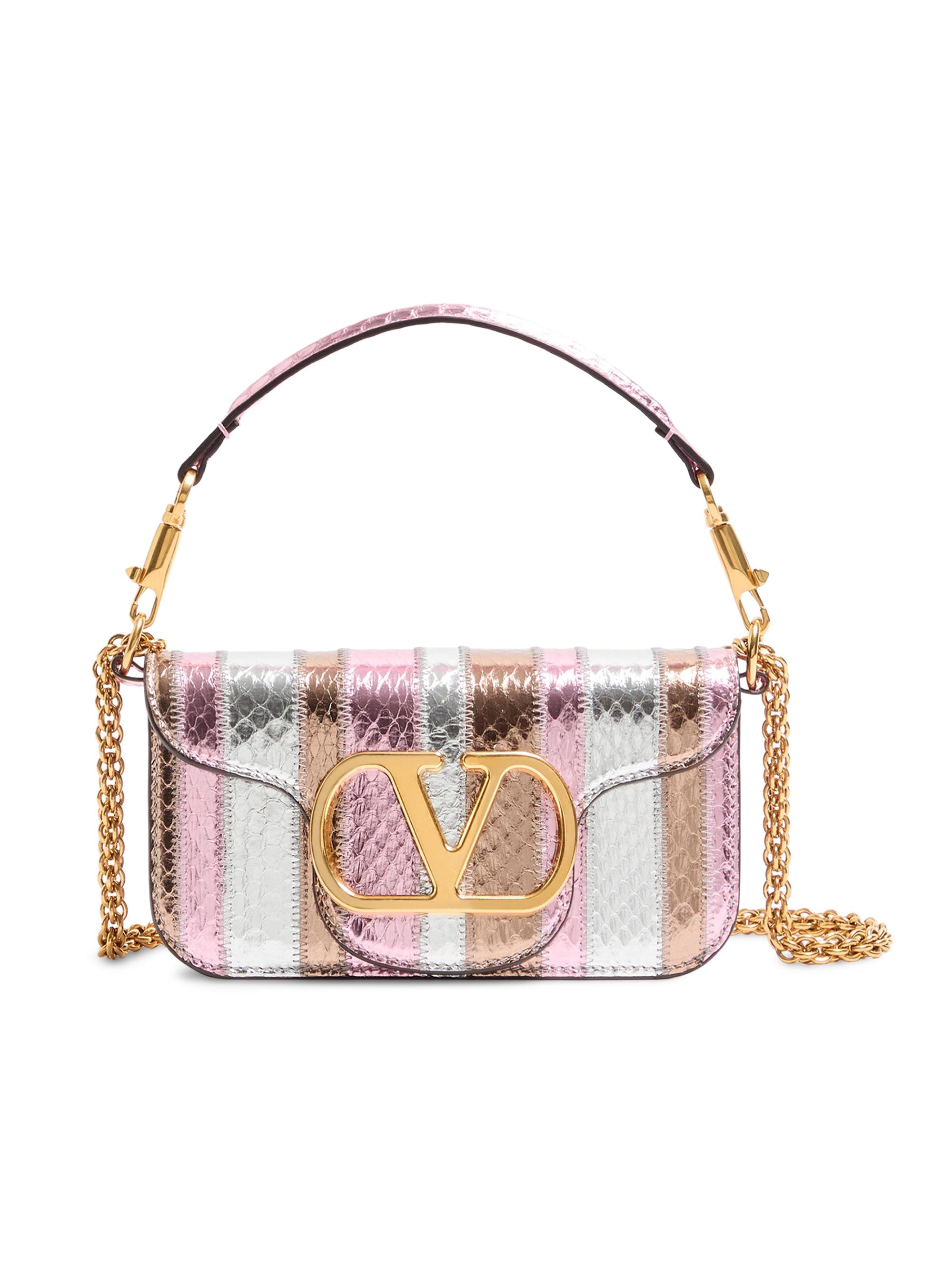 Valentino Garavani Women's Locò  Shoulder Bag in Laminated Elaphe