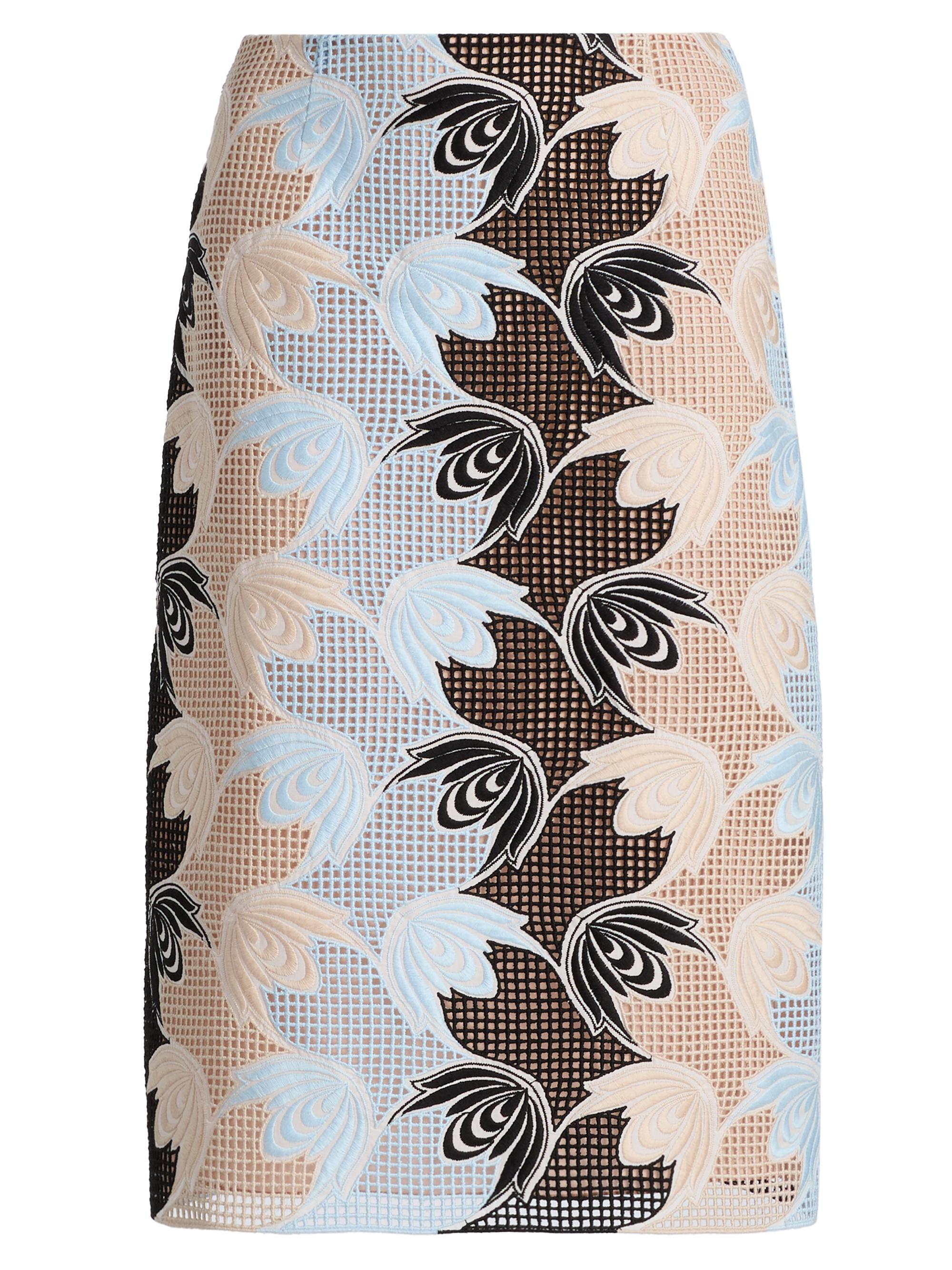 Marni Women's Wavy Floral Macramé Midi-Skirt - Lily White