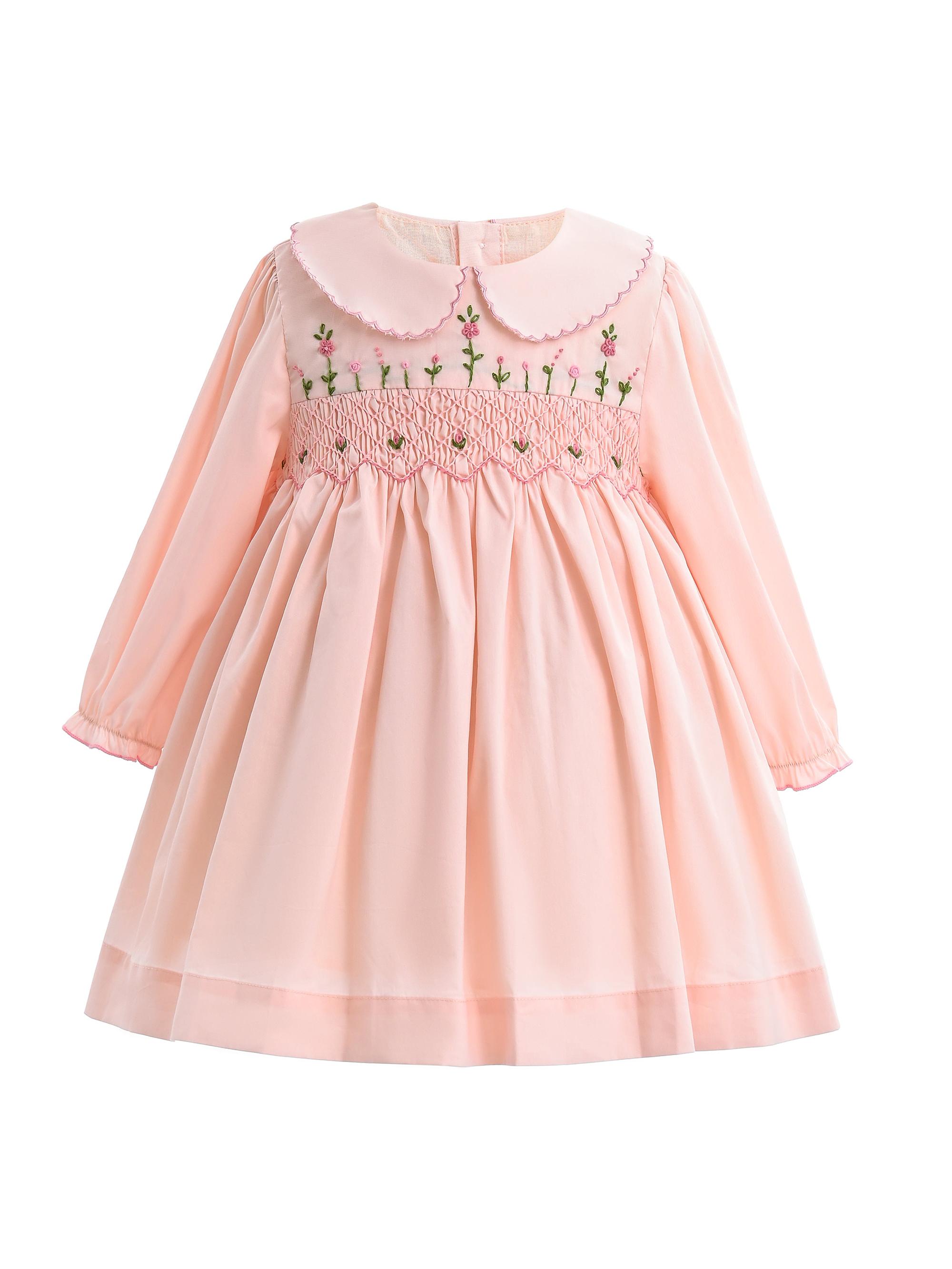 Tulleen Baby Girl's Blossom Smocked Dress - Pink 36 Months