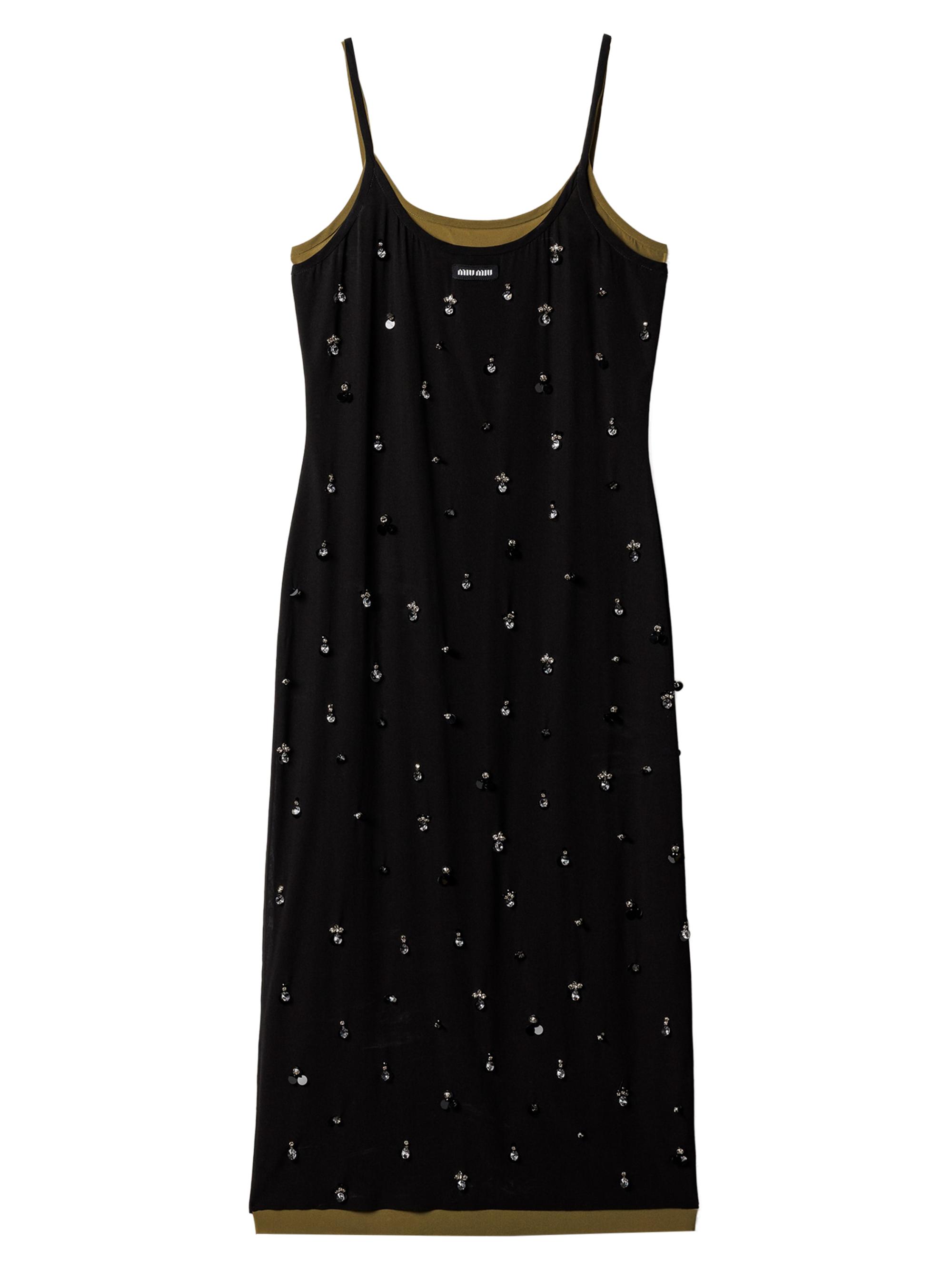 Miu Miu Embroidered Stretch Georgette Dress | Saks Fifth Avenue