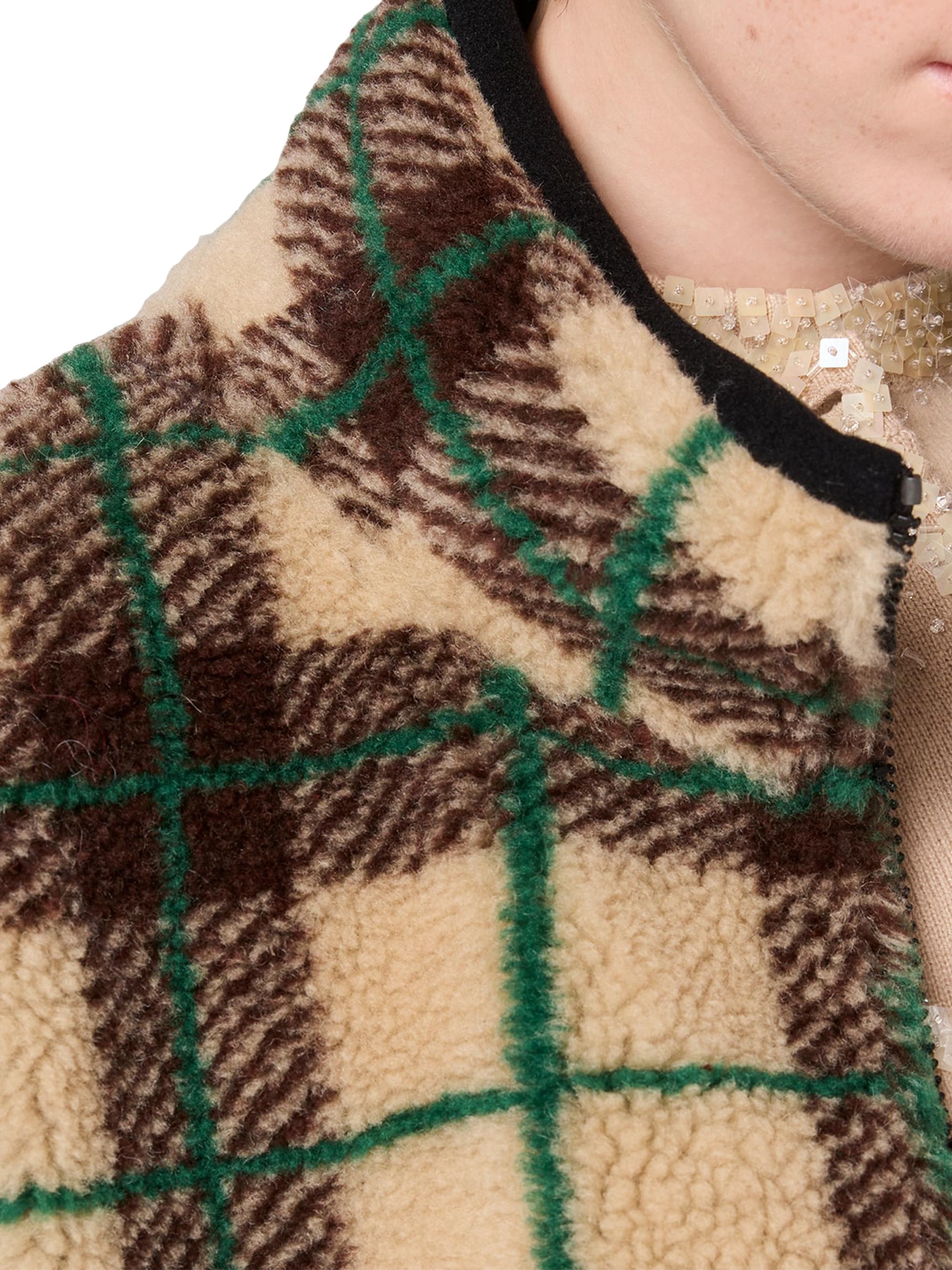 Miu Miu Checked Teddy Jacket with Zipper | Saks Fifth Avenue