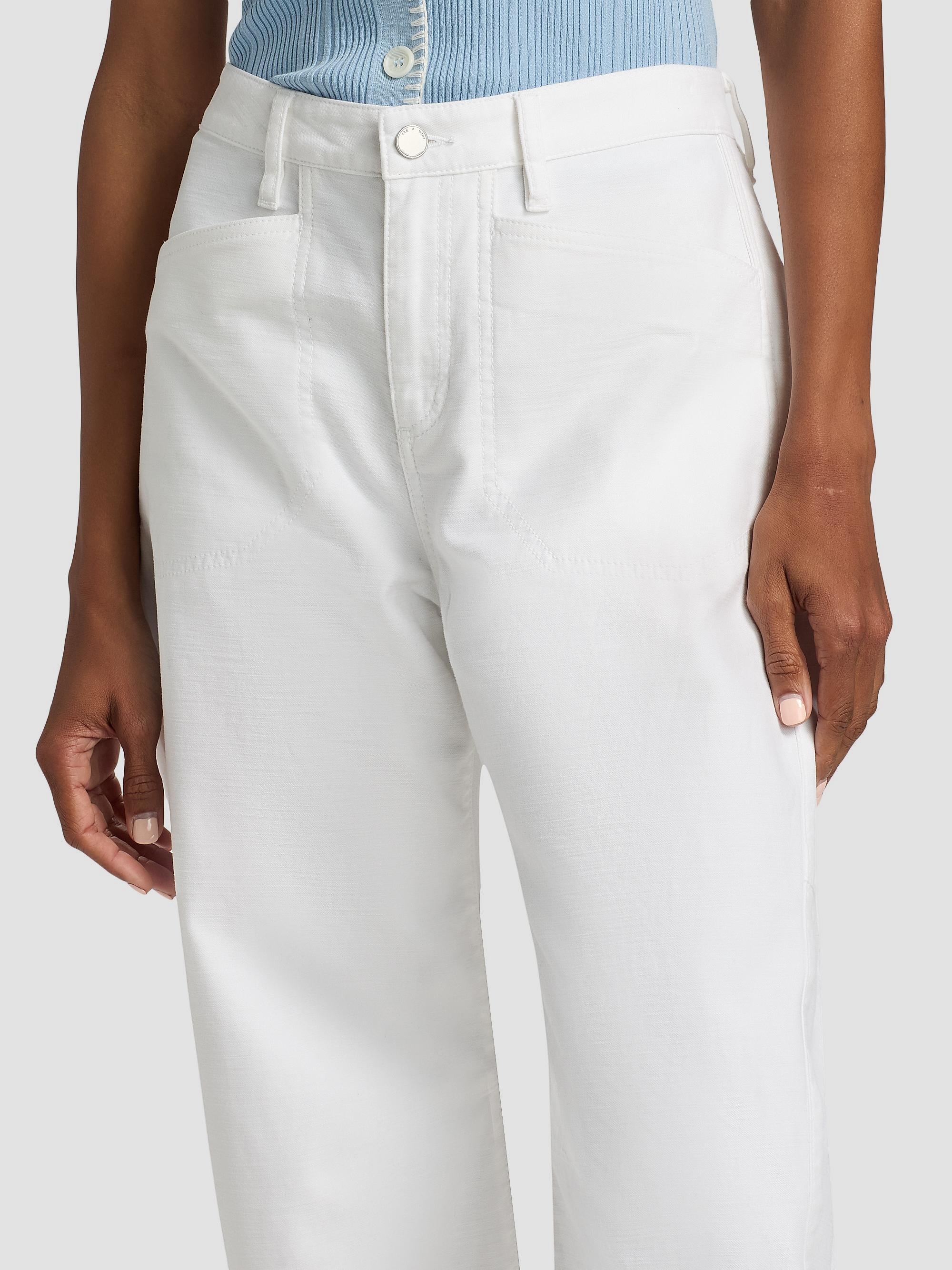 rag & bone Women's Stevie Utility Tapered Cotton Pants - White | Thumbnail 6