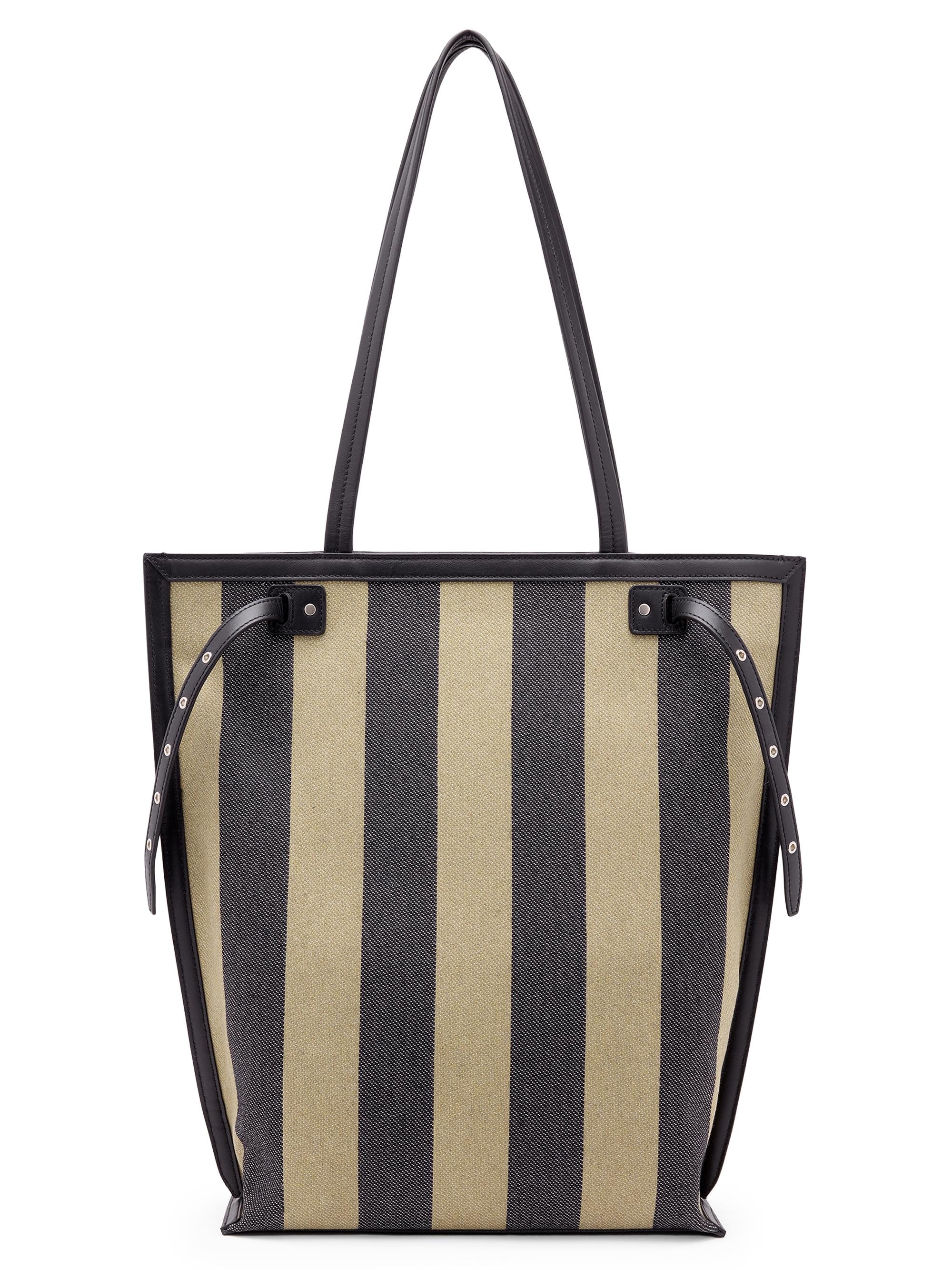 Proenza Schouler Women's North South Days Striped Canvas Tote Bag - Moss Black - Women's Bags