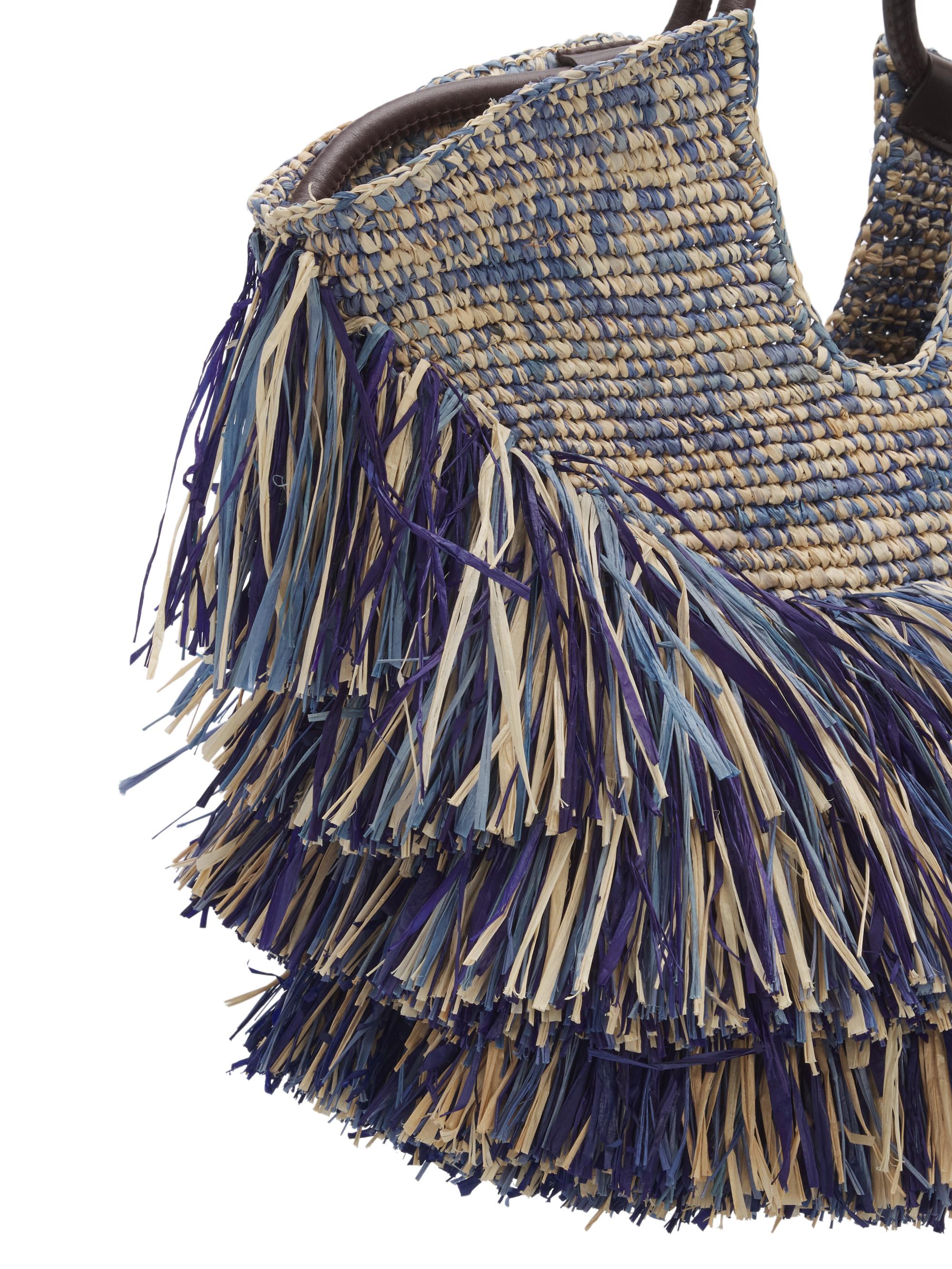 Zimmermann Women's Goldentime  Fringed Tote Bag - Denim Blue | Thumbnail 6