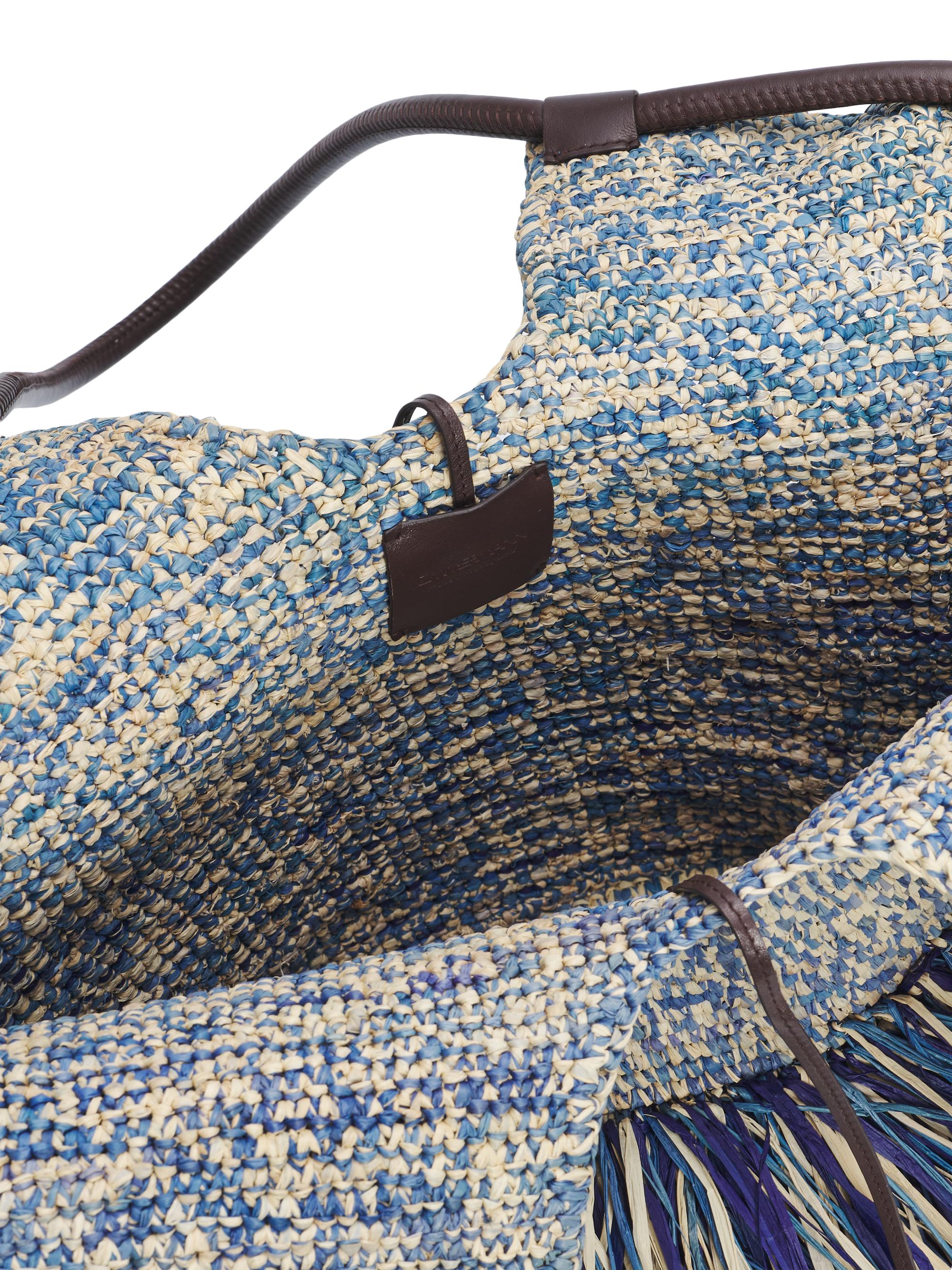 Zimmermann Women's Goldentime  Fringed Tote Bag - Denim Blue | Thumbnail 4
