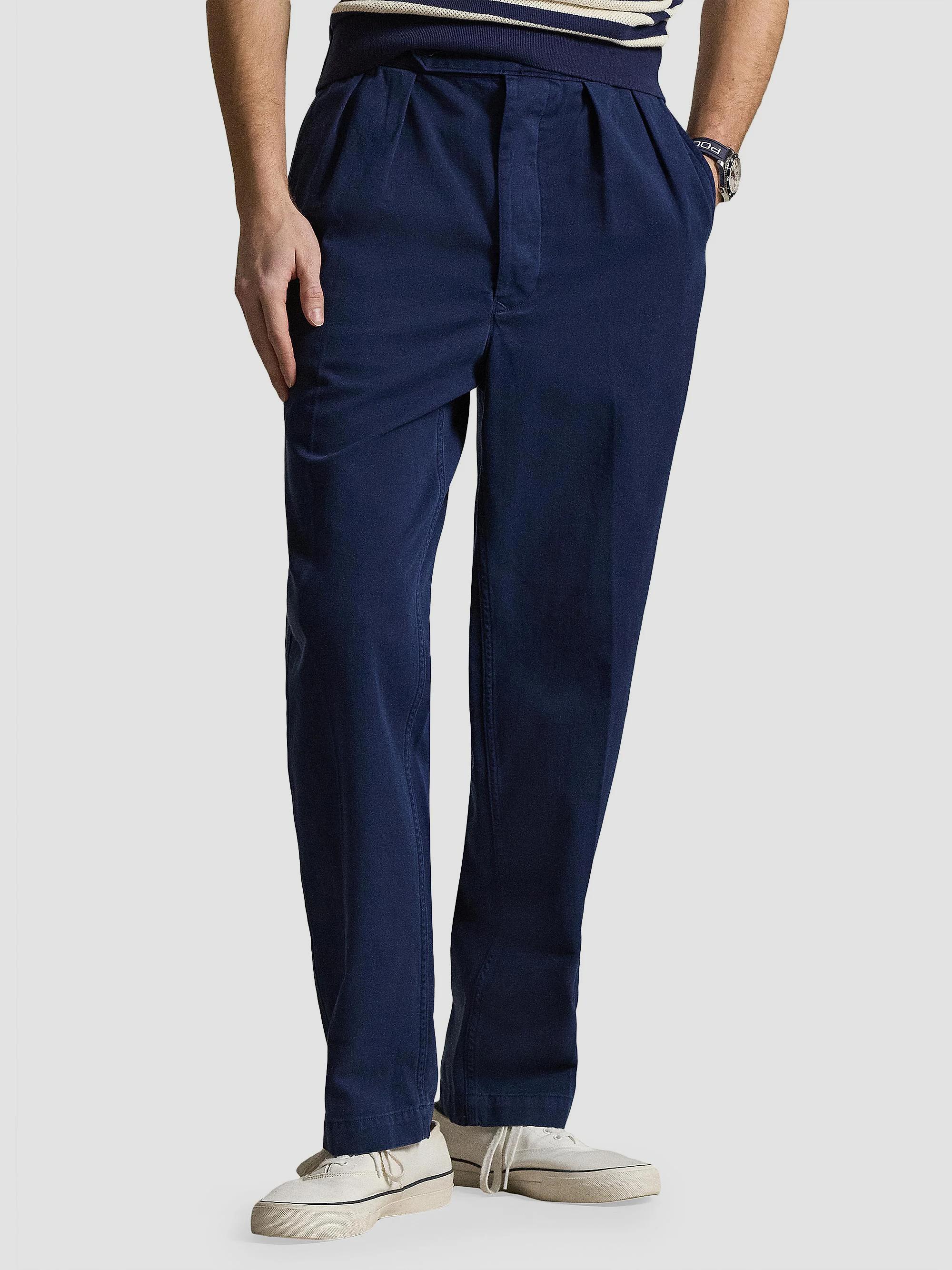 Polo Ralph Lauren Rustic Tab-Waist Pleated-Front Cotton Twill