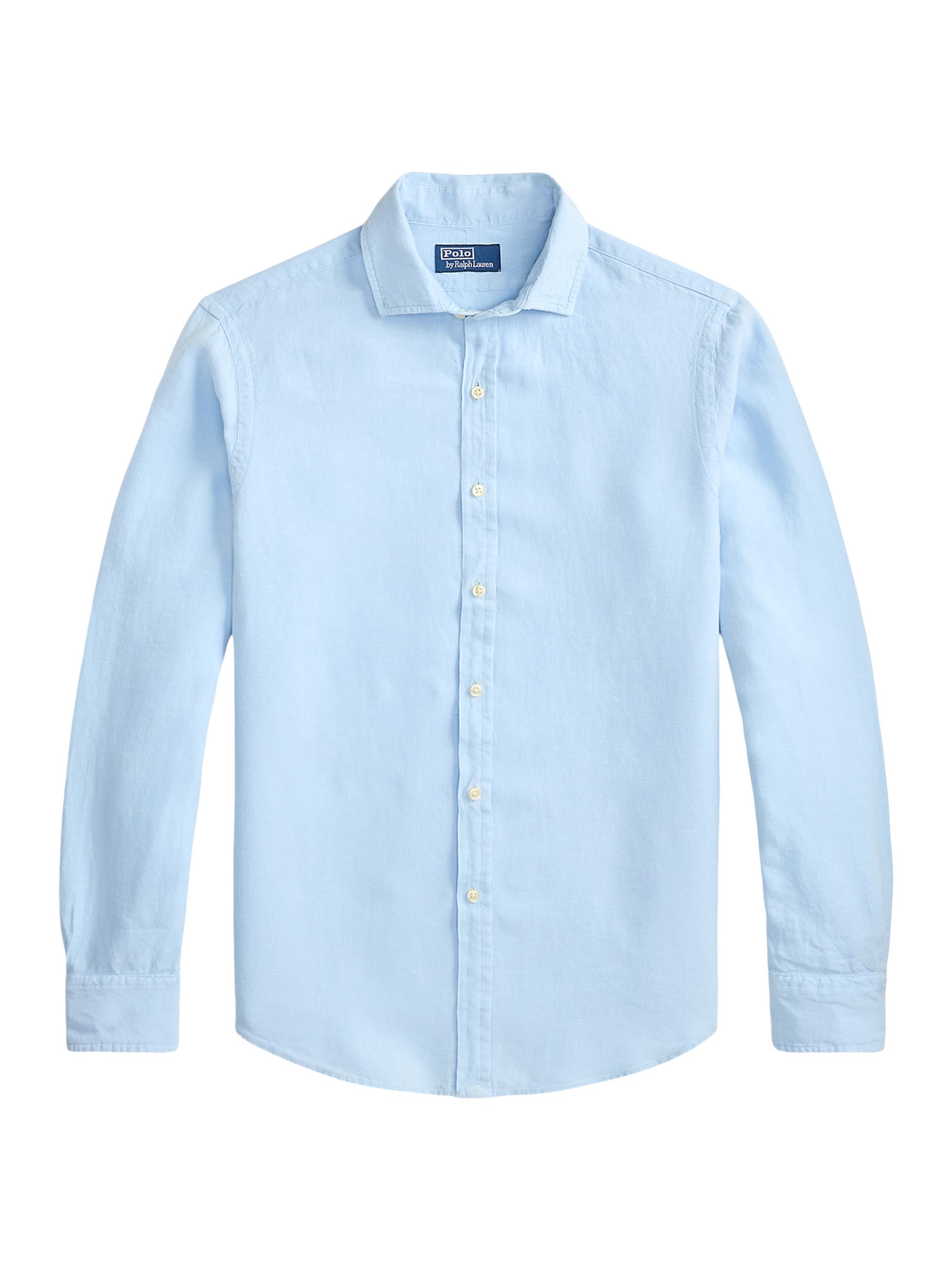 Polo Ralph Lauren Men's Linen Button-Front Shirt - Office Blue