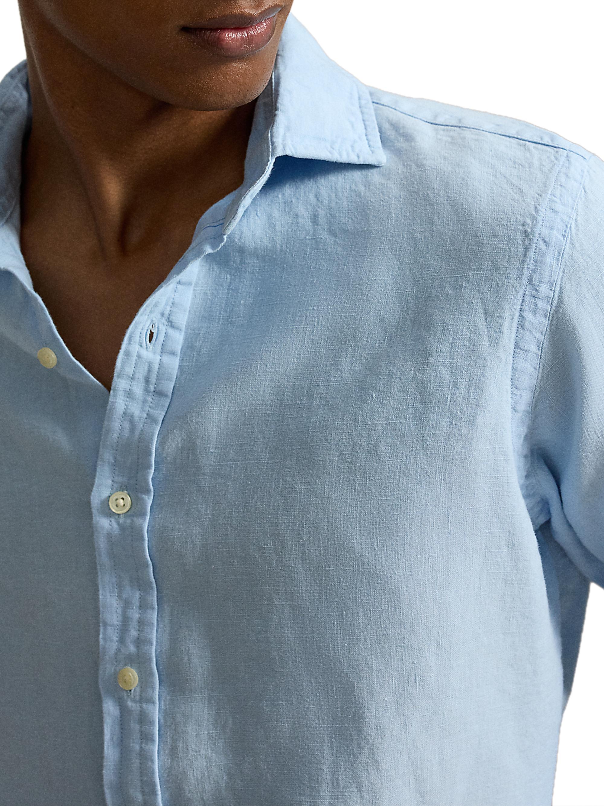 Polo Ralph Lauren Men's Linen Button-Front Shirt - Office Blue | Thumbnail 5
