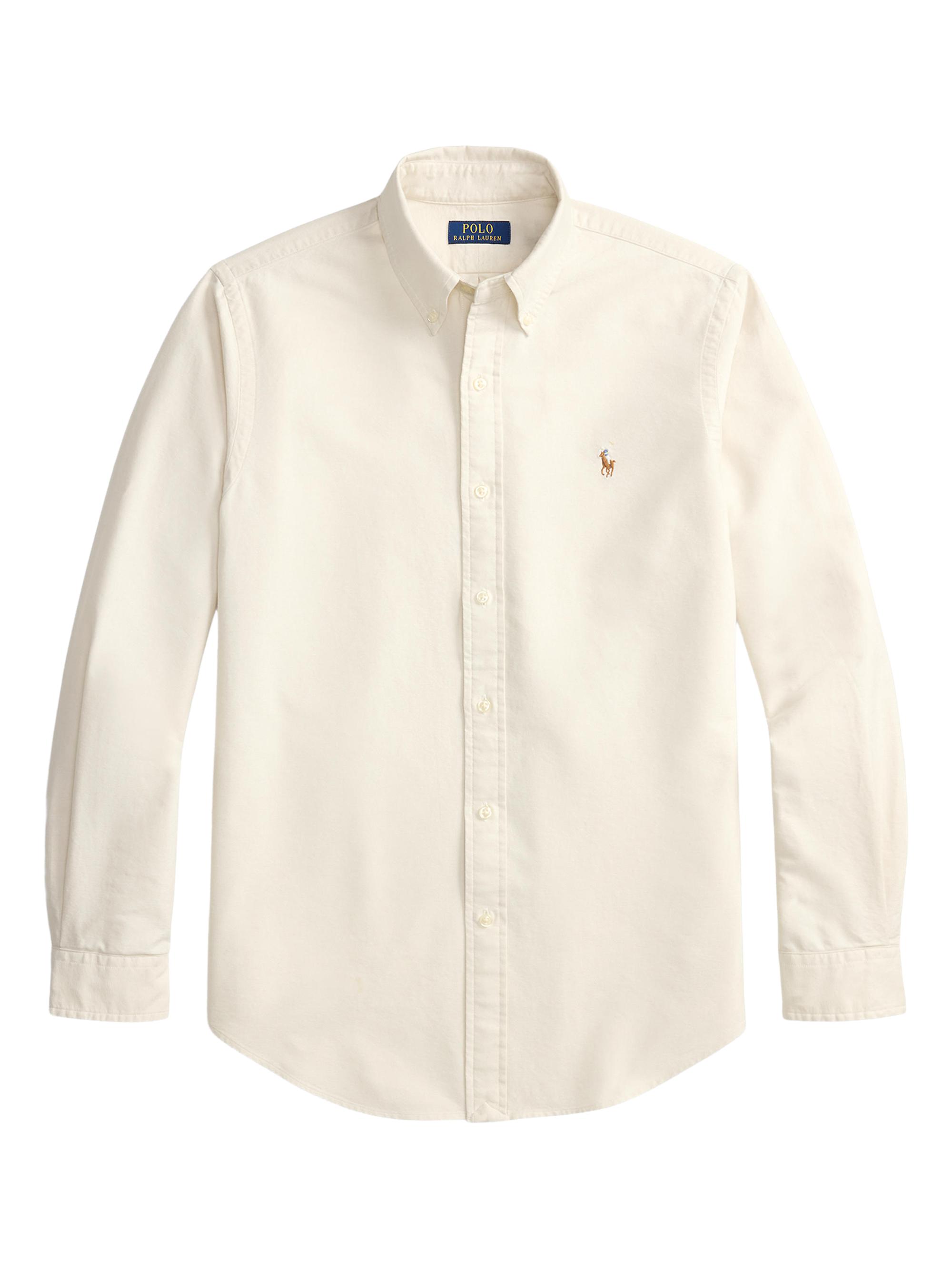 ralph lauren white dress shirt Polo Ralph Lauren Cotton Button-Down Oxford Shirt
