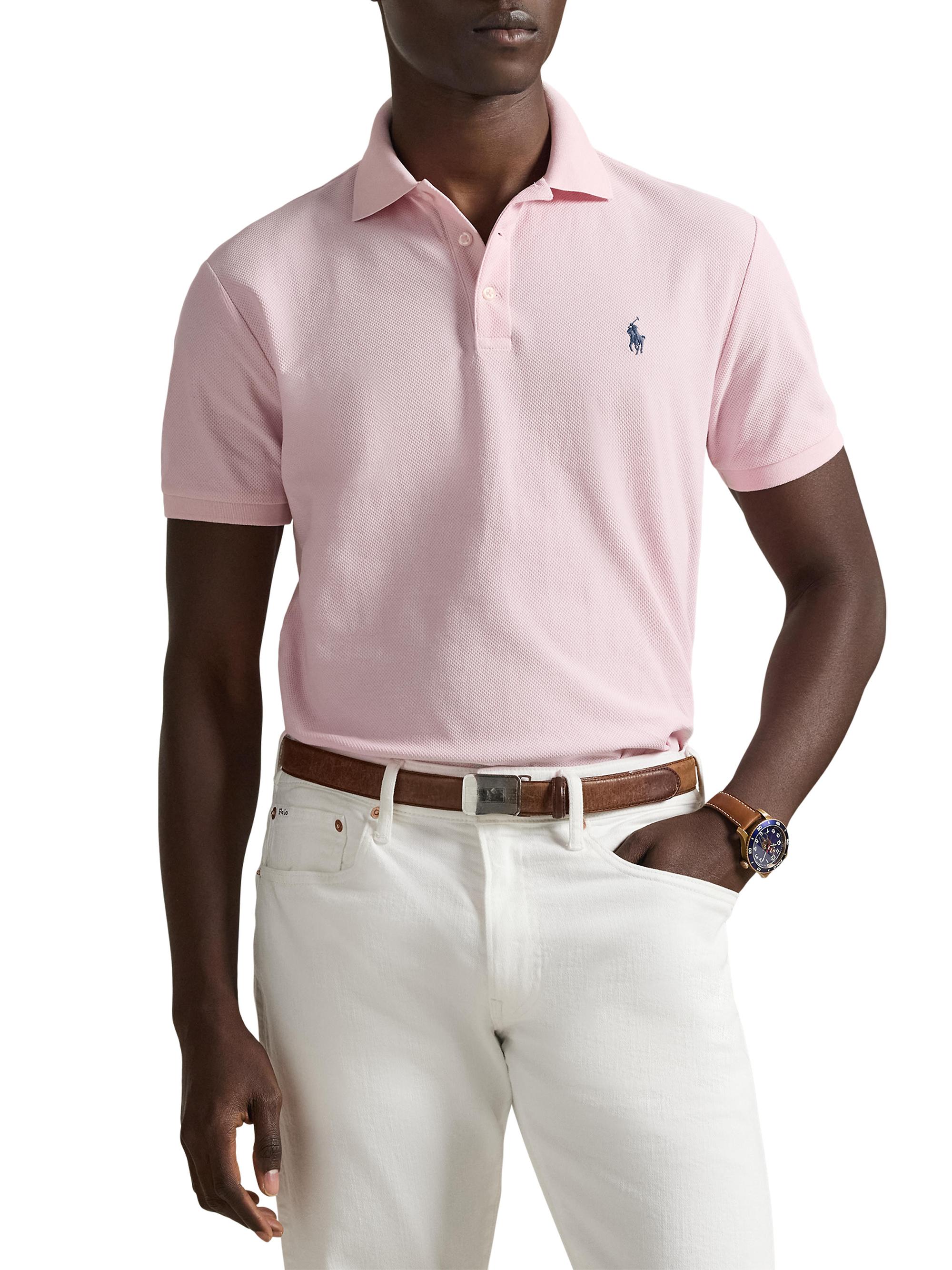 Polo Ralph Lauren Honeycomb Cotton Polo Shirt | Saks Fifth Avenue