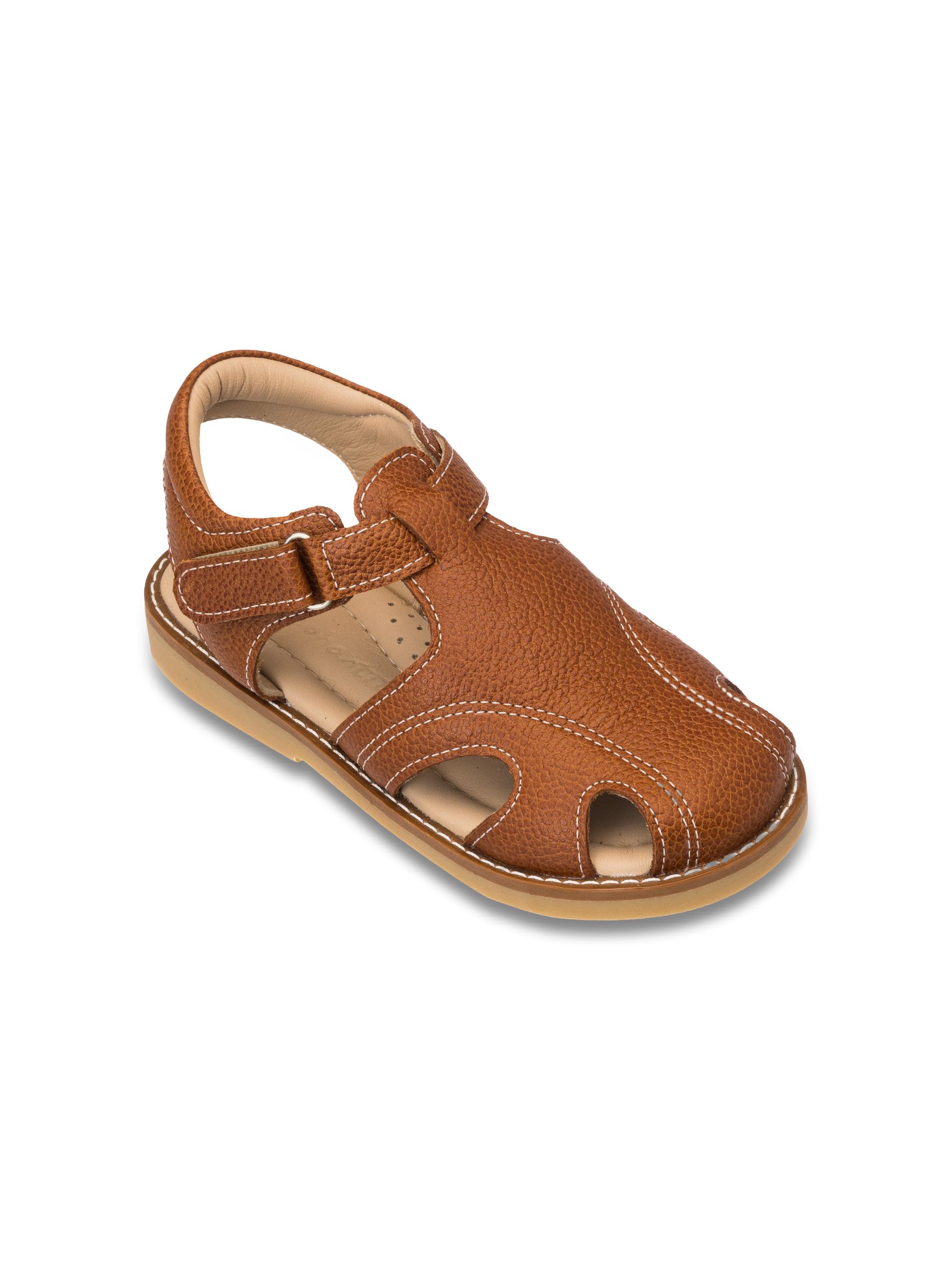 Elephantito Baby Boy's Spencer Leather Fisherman-Style Sandals - Caramel 2 (Child)