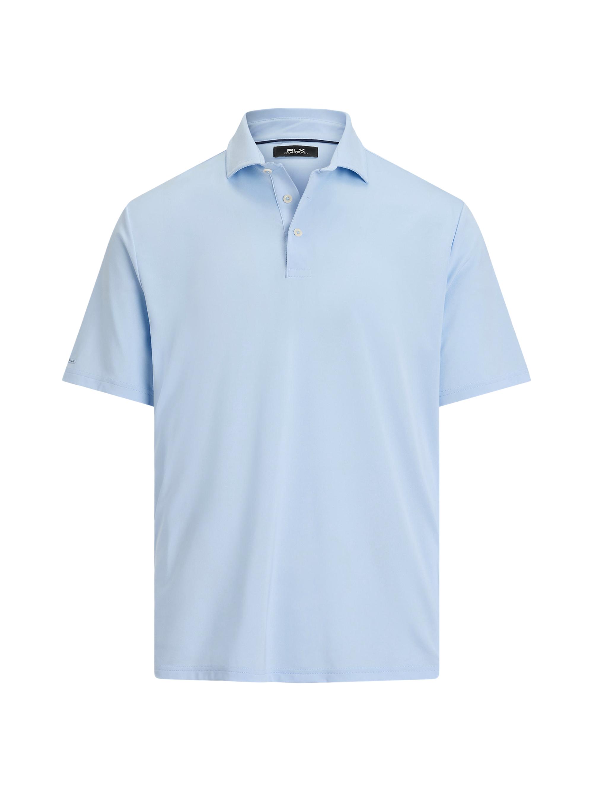 RLX Ralph Lauren Men's Lightweight Airflow Jersey Short-Sleeve Polo Shirt - Office Blue