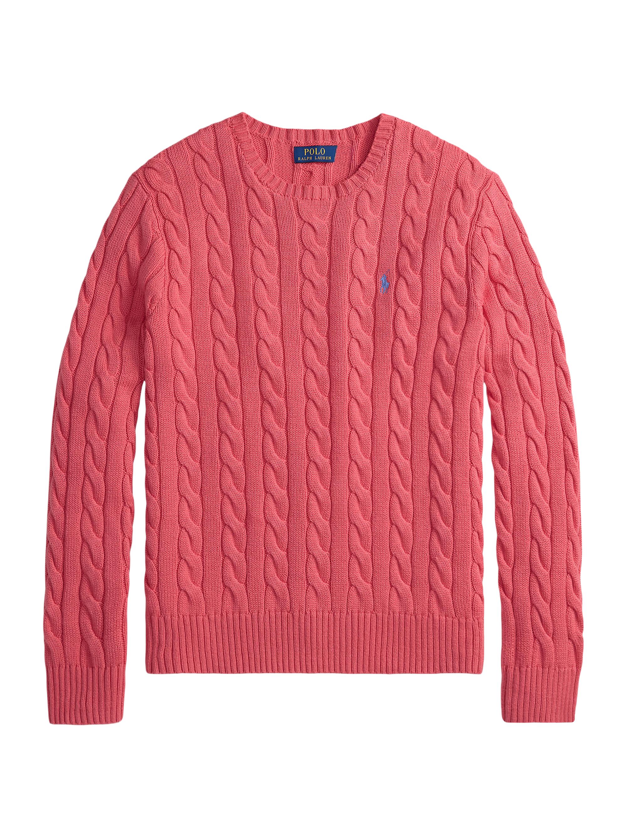 Polo Ralph Lauren Men's Cable-Knit Roving Cotton Sweater - Pale Red