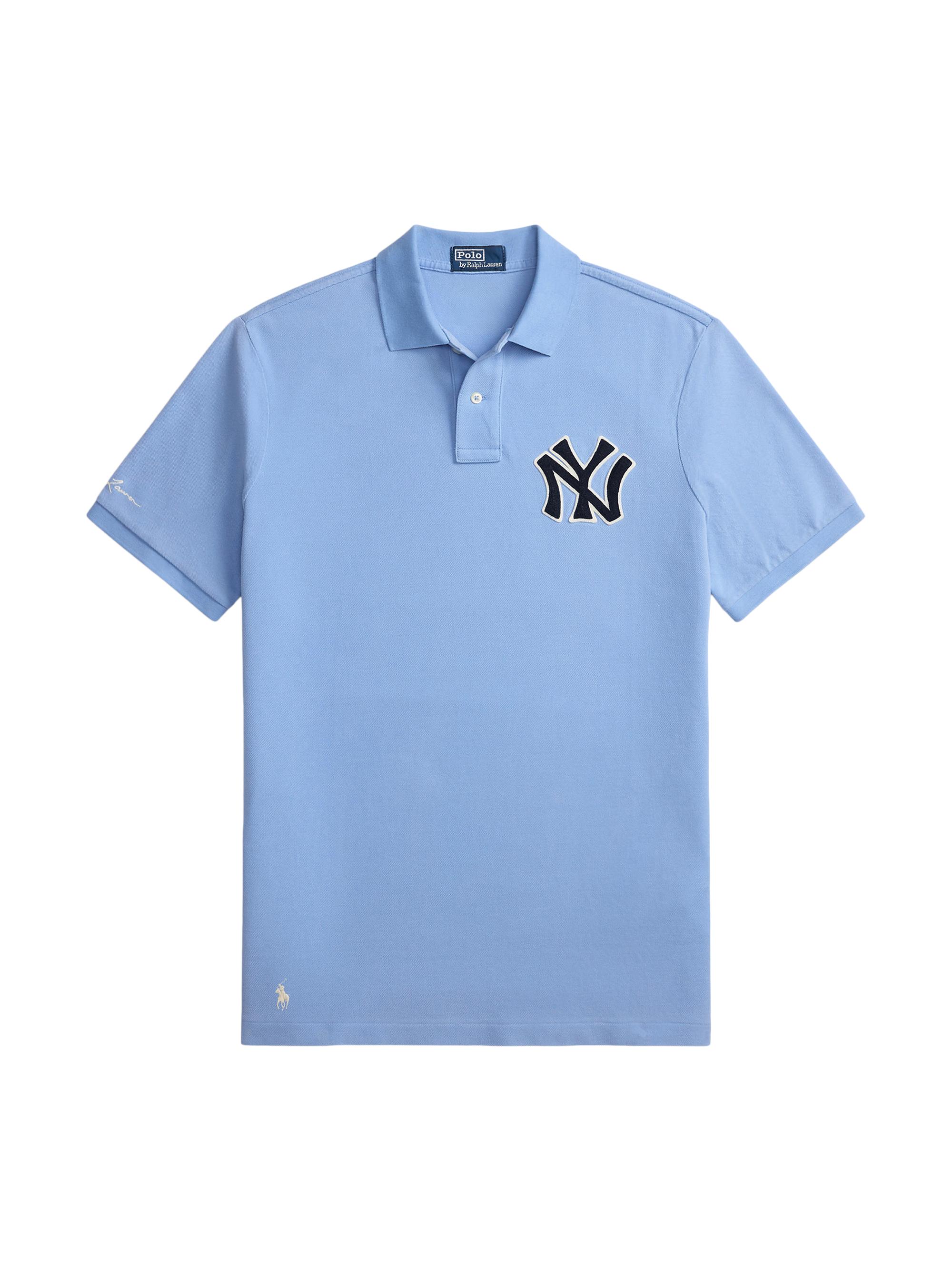 Polo Ralph Lauren Men's Yankees Mesh Knit Polo Shirt - Blue Lagoon