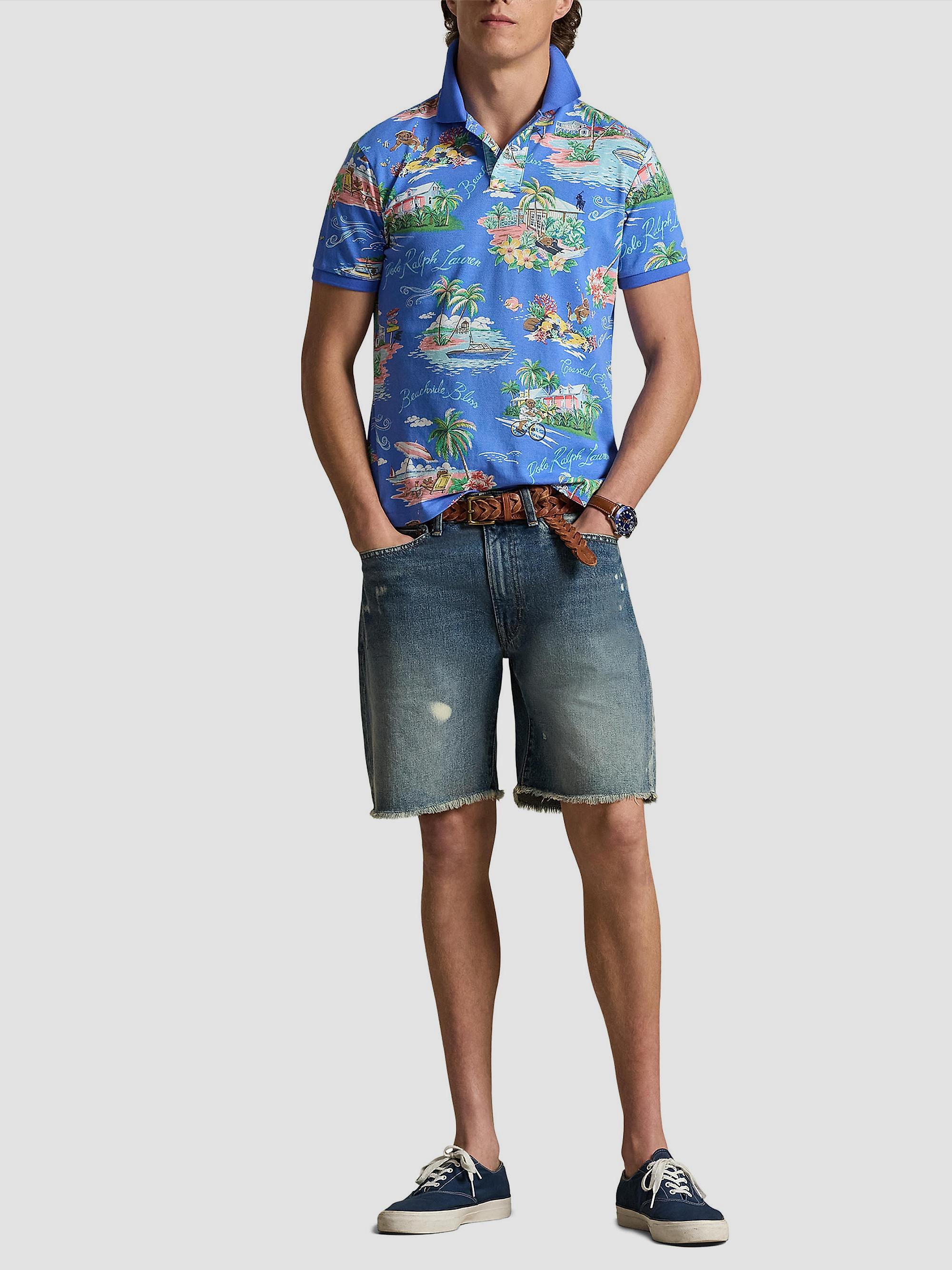 Polo Ralph Lauren Beach Printed Mesh Polo Shirt | Saks Fifth Avenue
