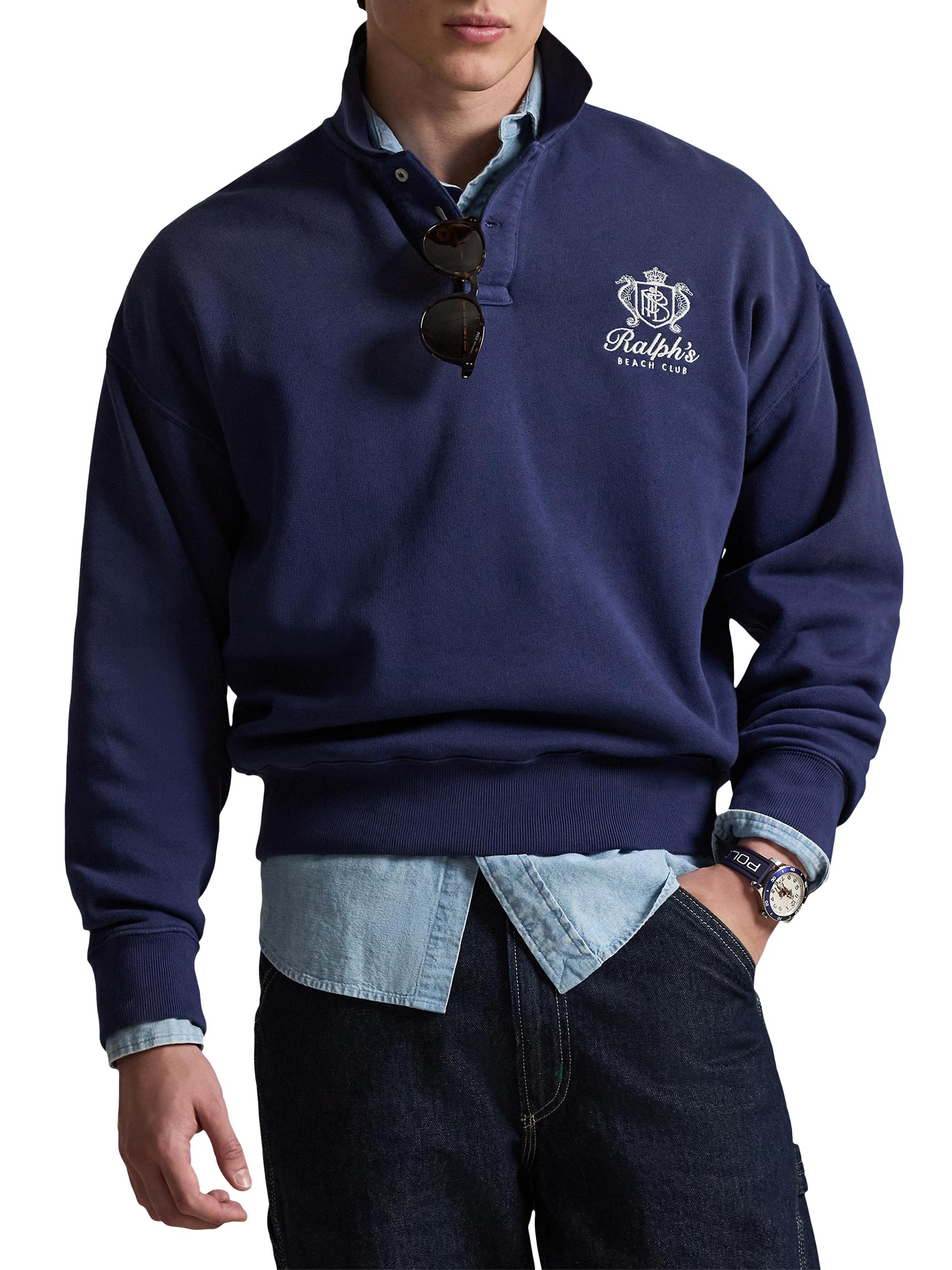 Polo Ralph Lauren Embroidered-Logo Arctic Fleece Polo Sweatshirt