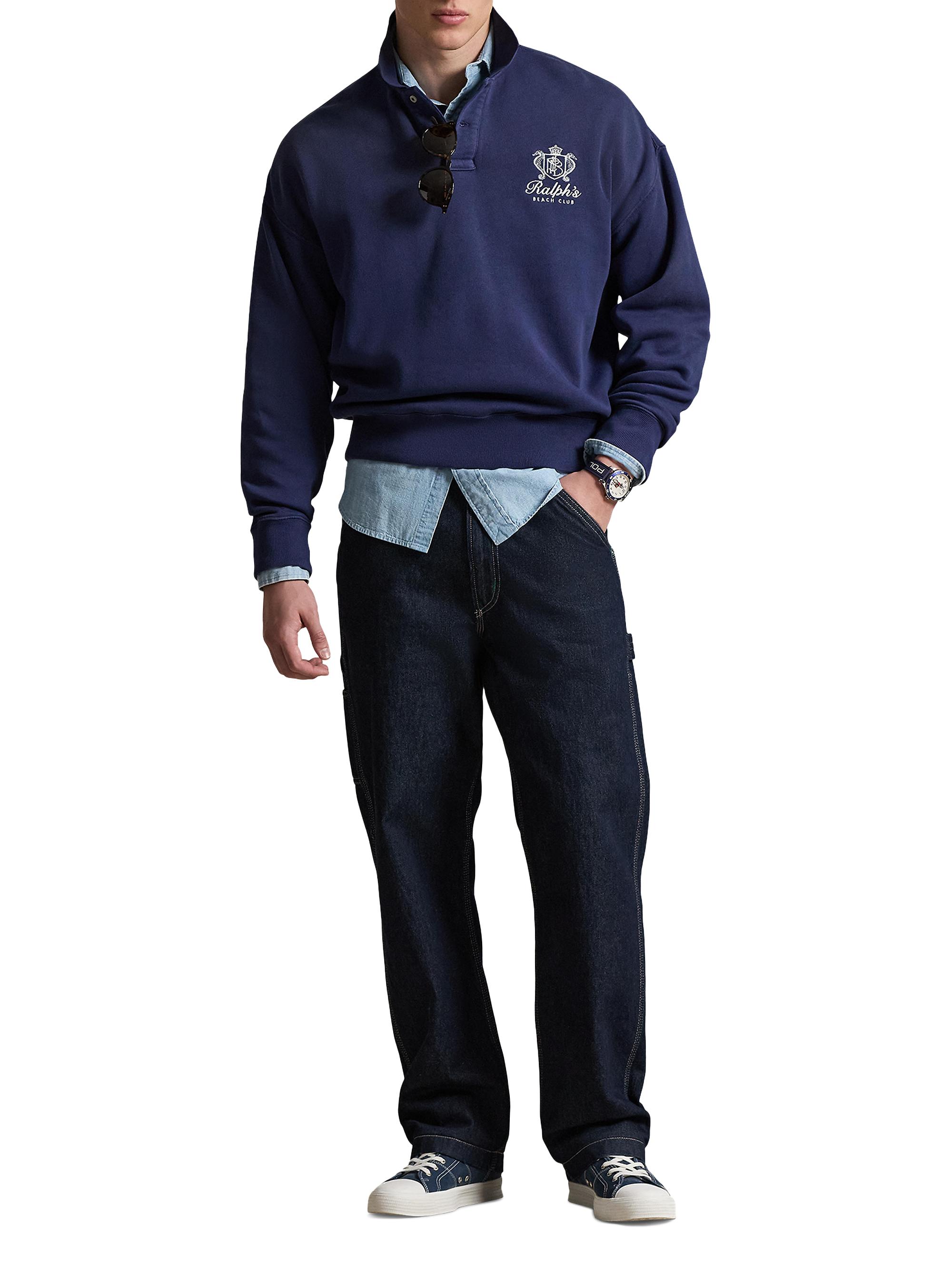 Polo Ralph Lauren Embroidered-Logo Arctic Fleece Polo Sweatshirt