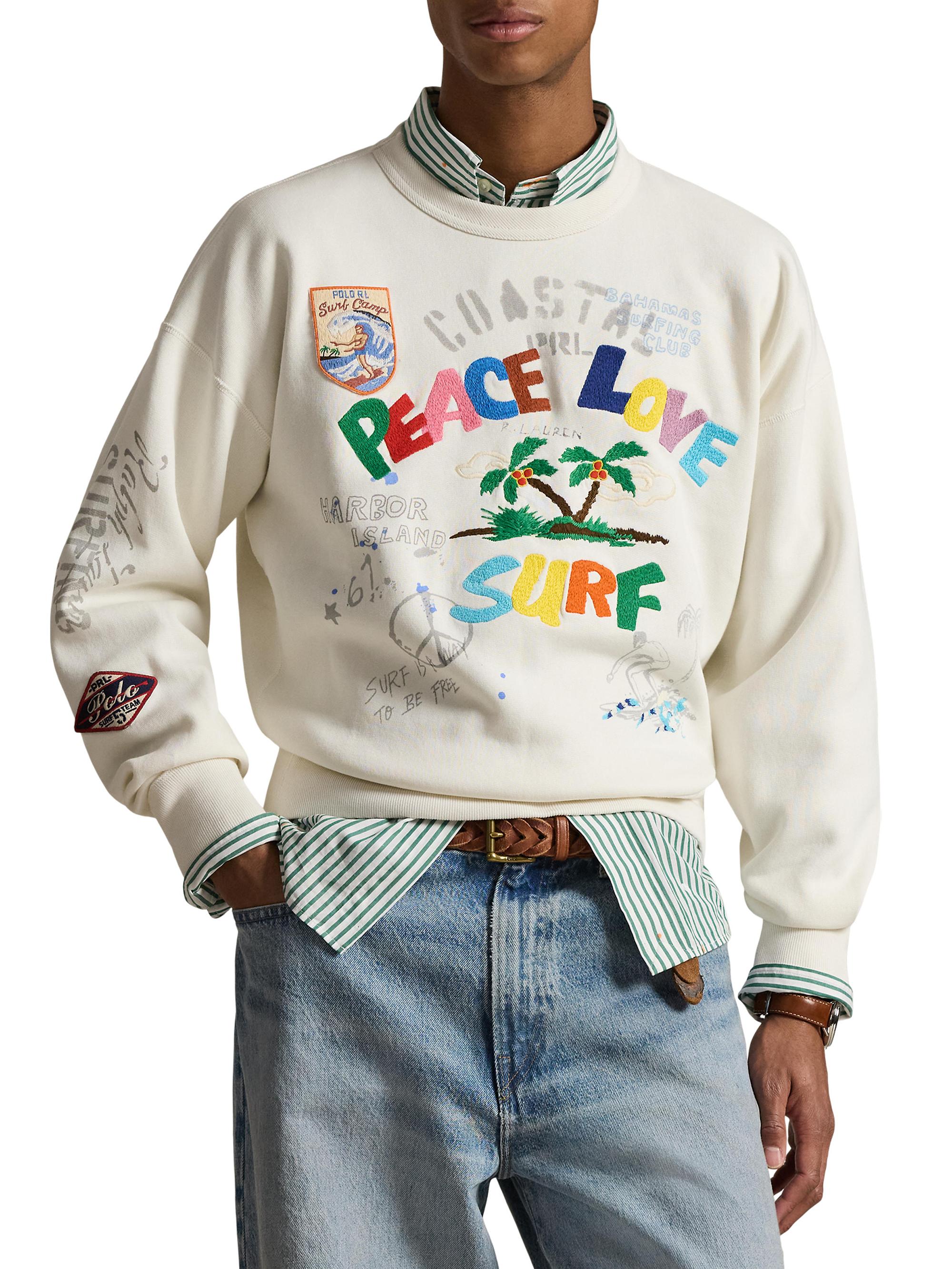 Polo Ralph Lauren Graphic Cotton-Blend Fleece Sweatshirt | Saks
