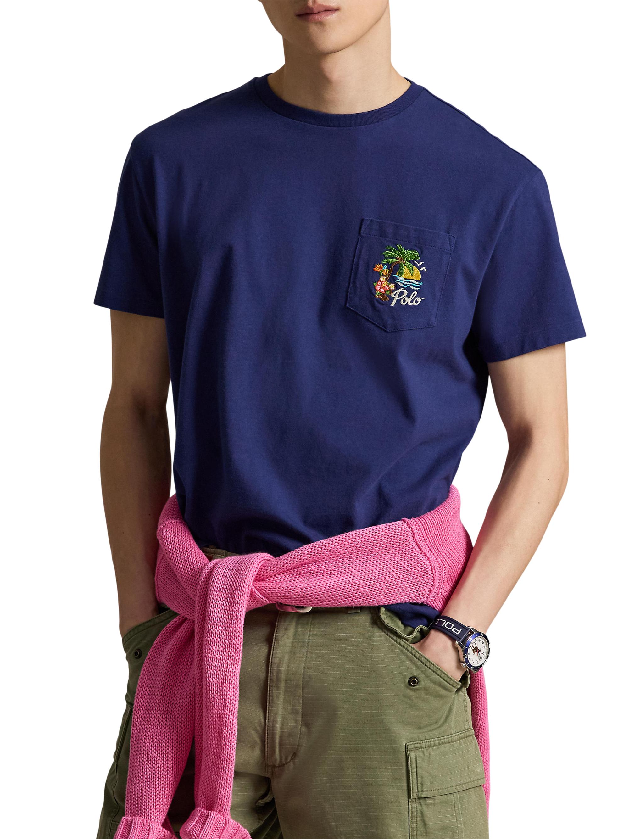 Polo Ralph Lauren Tropical-Print Cotton T-Shirt | Saks Fifth Avenue