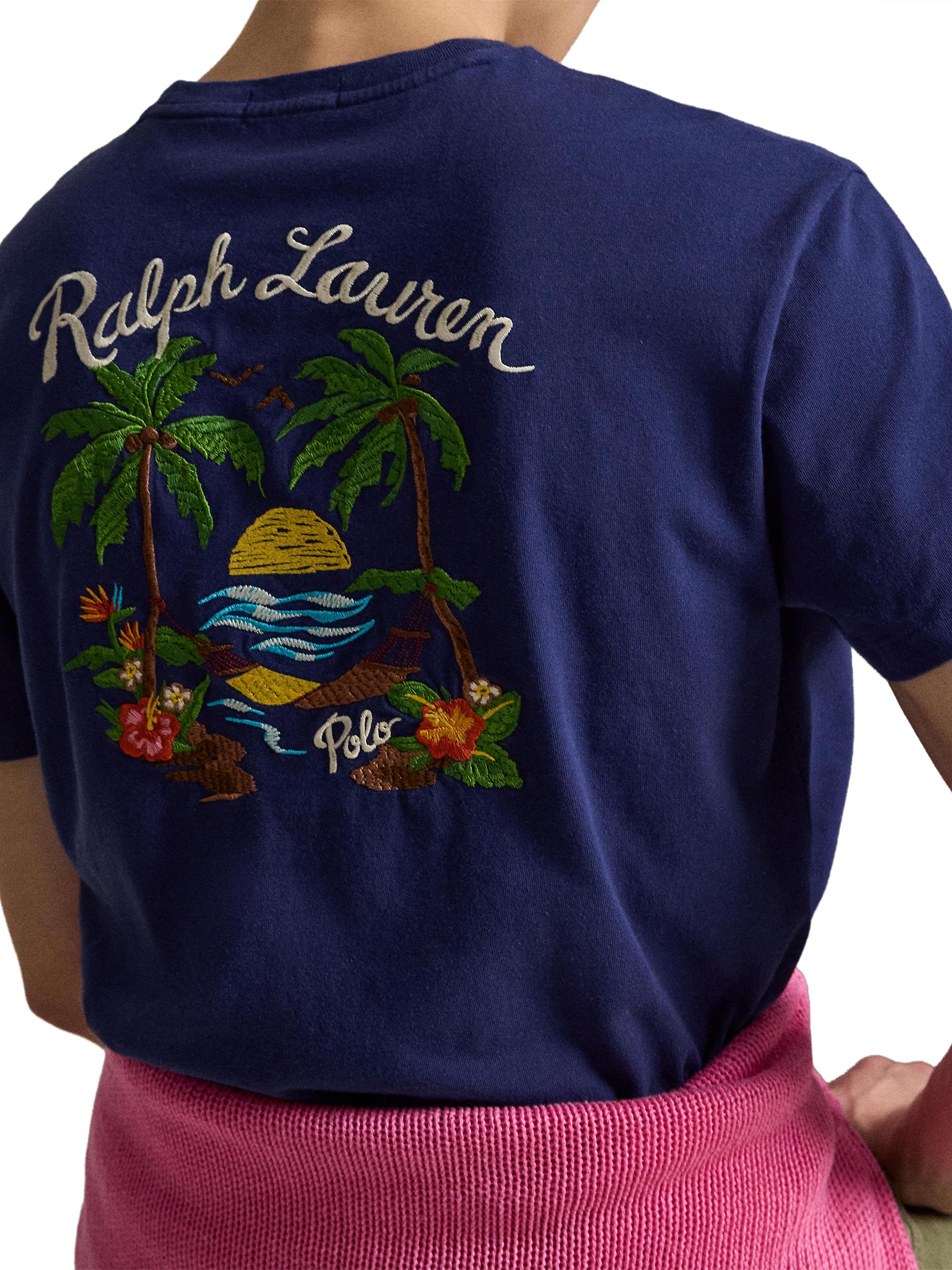 Polo Ralph Lauren Tropical-Print Cotton T-Shirt | Saks Fifth Avenue