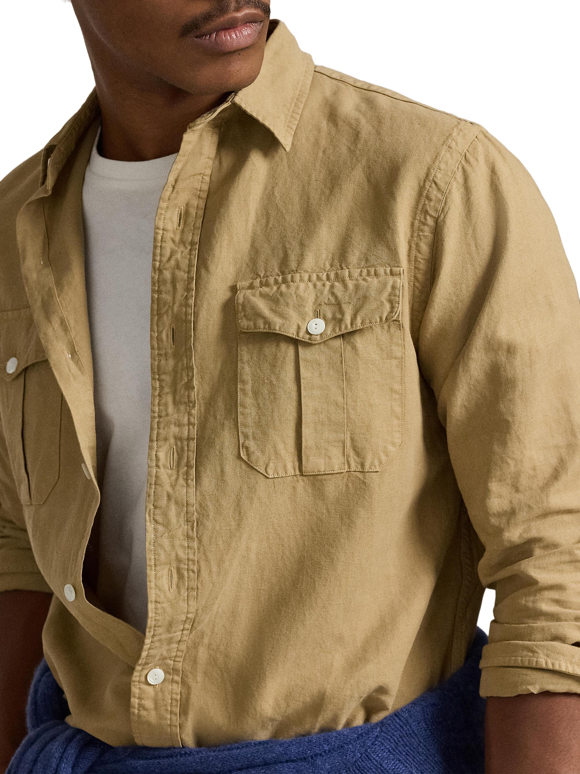 Polo Ralph Lauren Linen-Silk Canvas Utility Shirt | Saks Fifth Avenue