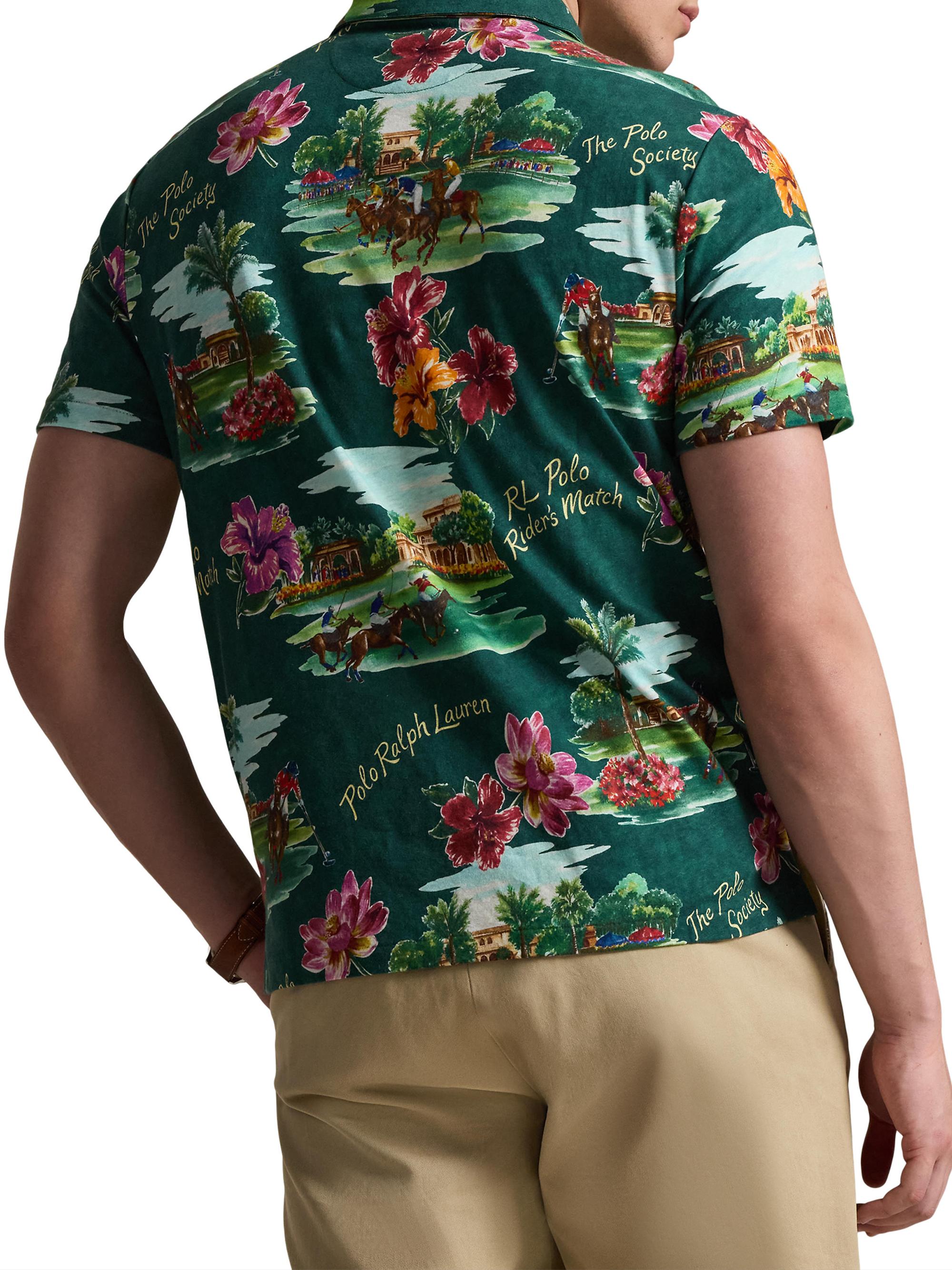Polo Ralph Lauren Printed Linen-Cotton Jersey Polo Shirt | Saks