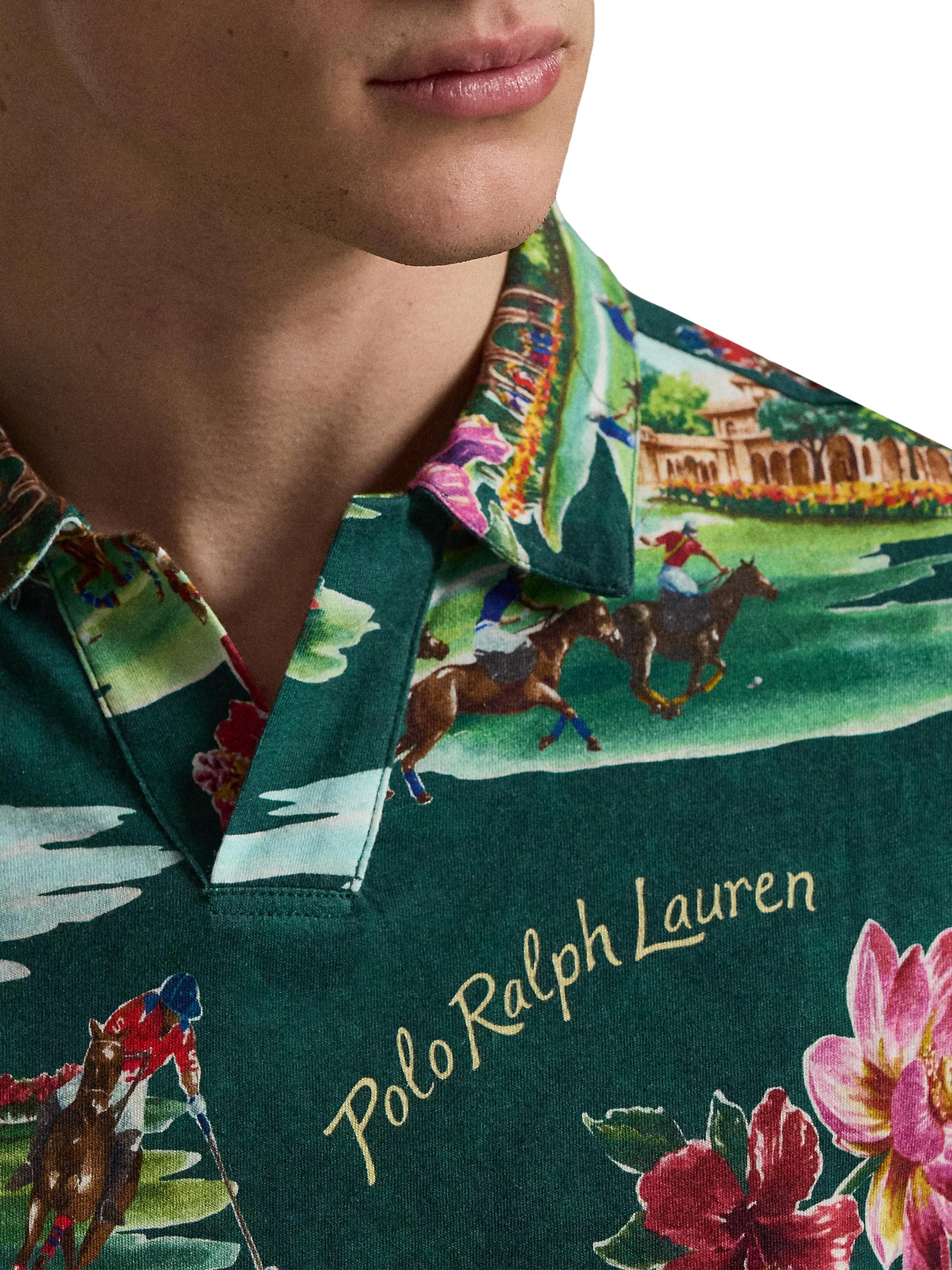 希少　Polo By Ralph Lauren　M 11mjz サンプリング Polo Ralph Lauren Printed Linen-Cotton Jersey Polo Shirt | Saks
