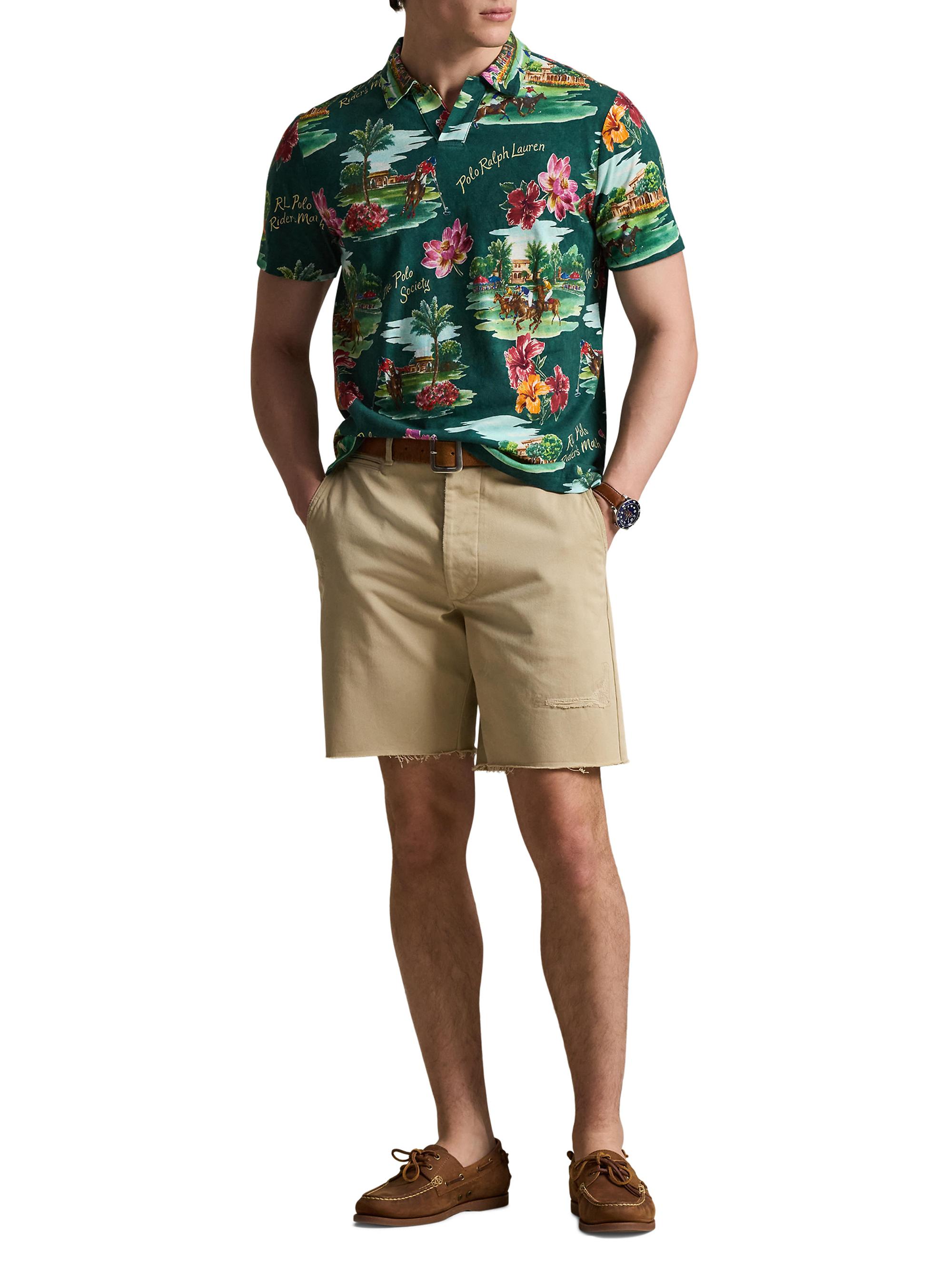 Polo Ralph Lauren Printed Linen-Cotton Jersey Polo Shirt | Saks