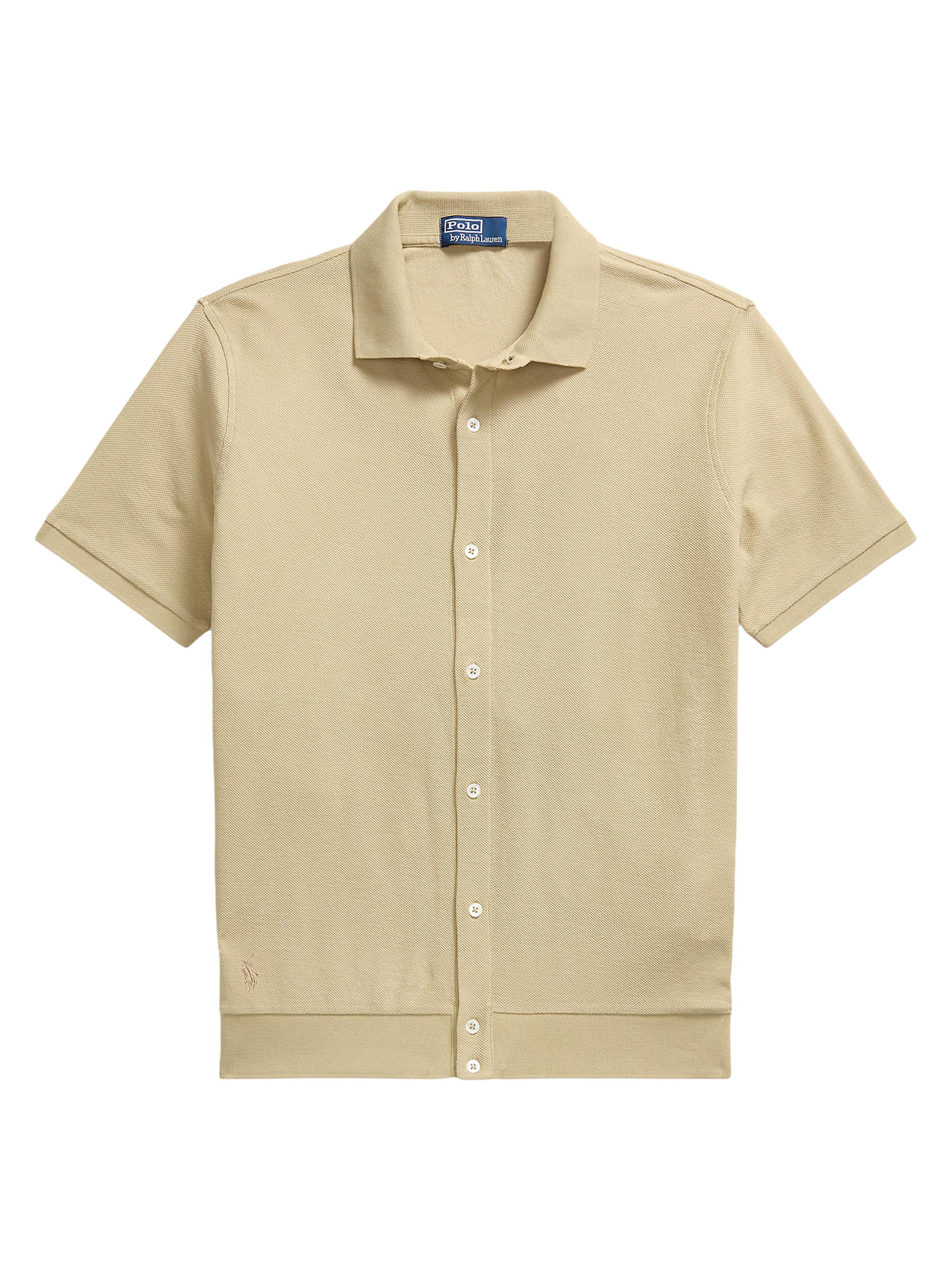 Polo Ralph Lauren Men's Honeycomb-Knit Cotton Polo Shirt - Coastal Beige