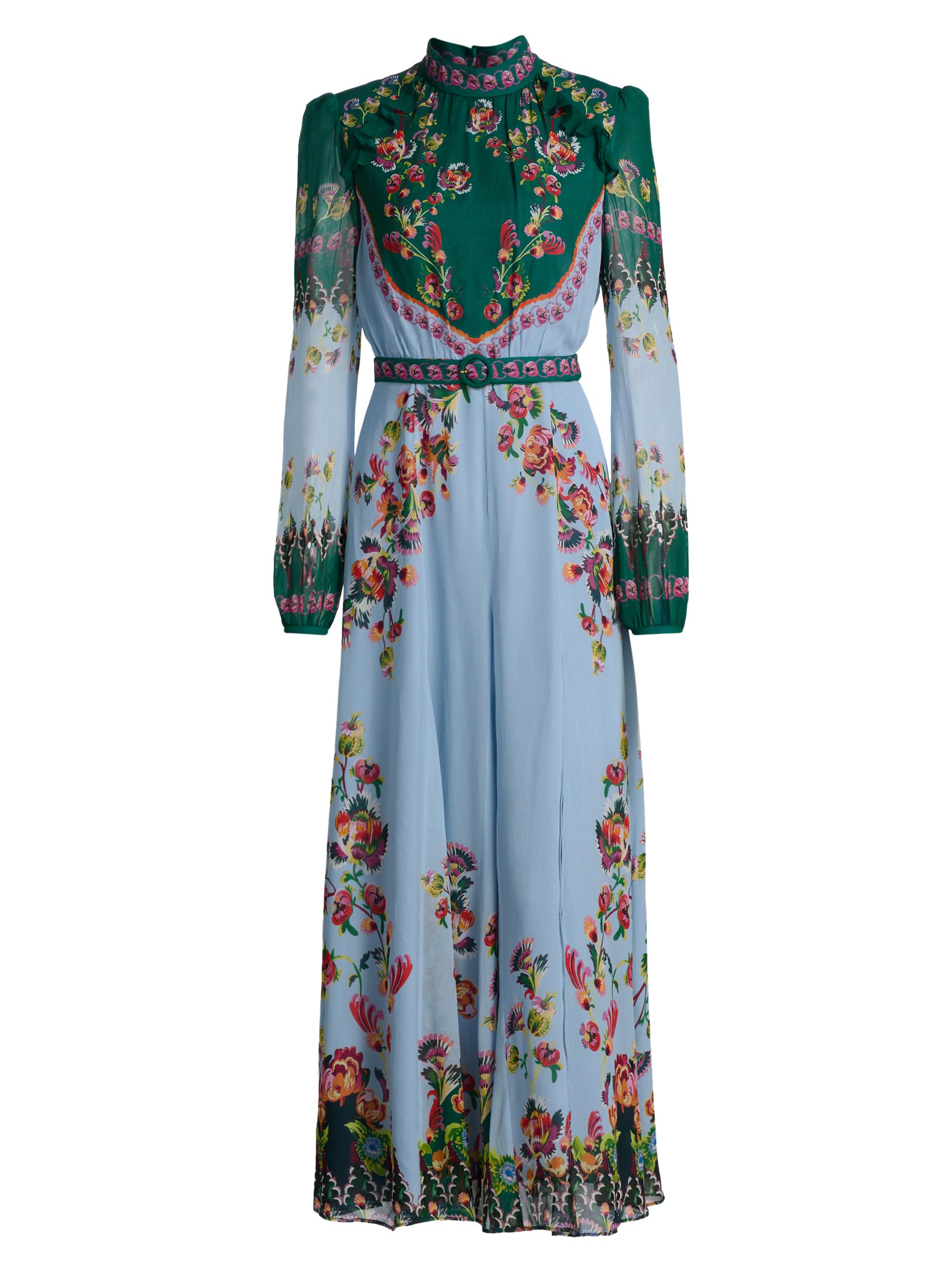 Saloni Riya-B Floral Linen Midi-Shirtdress | Saks Fifth Avenue