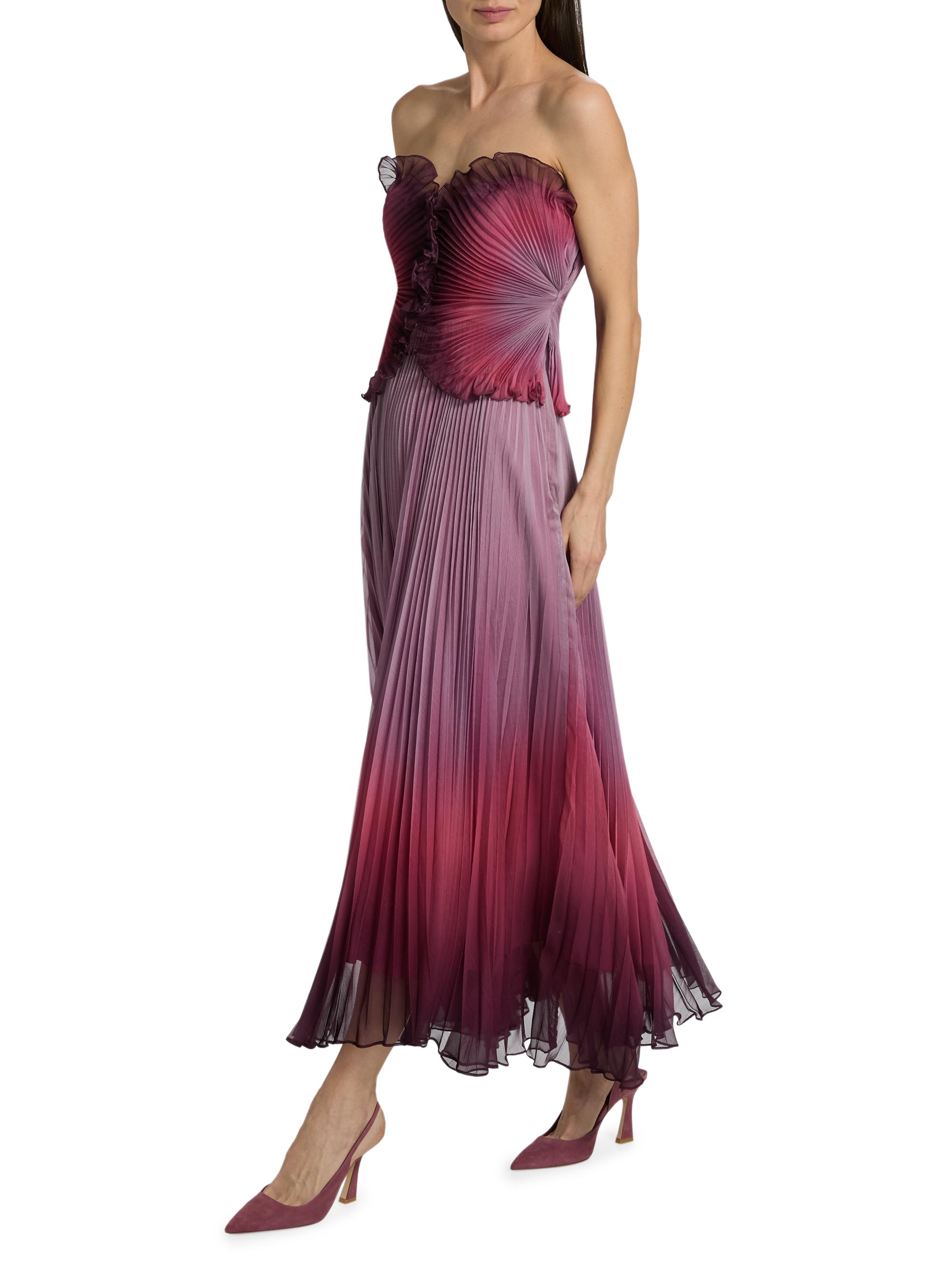 joya strapless sweetheart lam pleated a-line dress from saks fifth AMUR Catrina Mini Pleated Dress | Red | Size 4