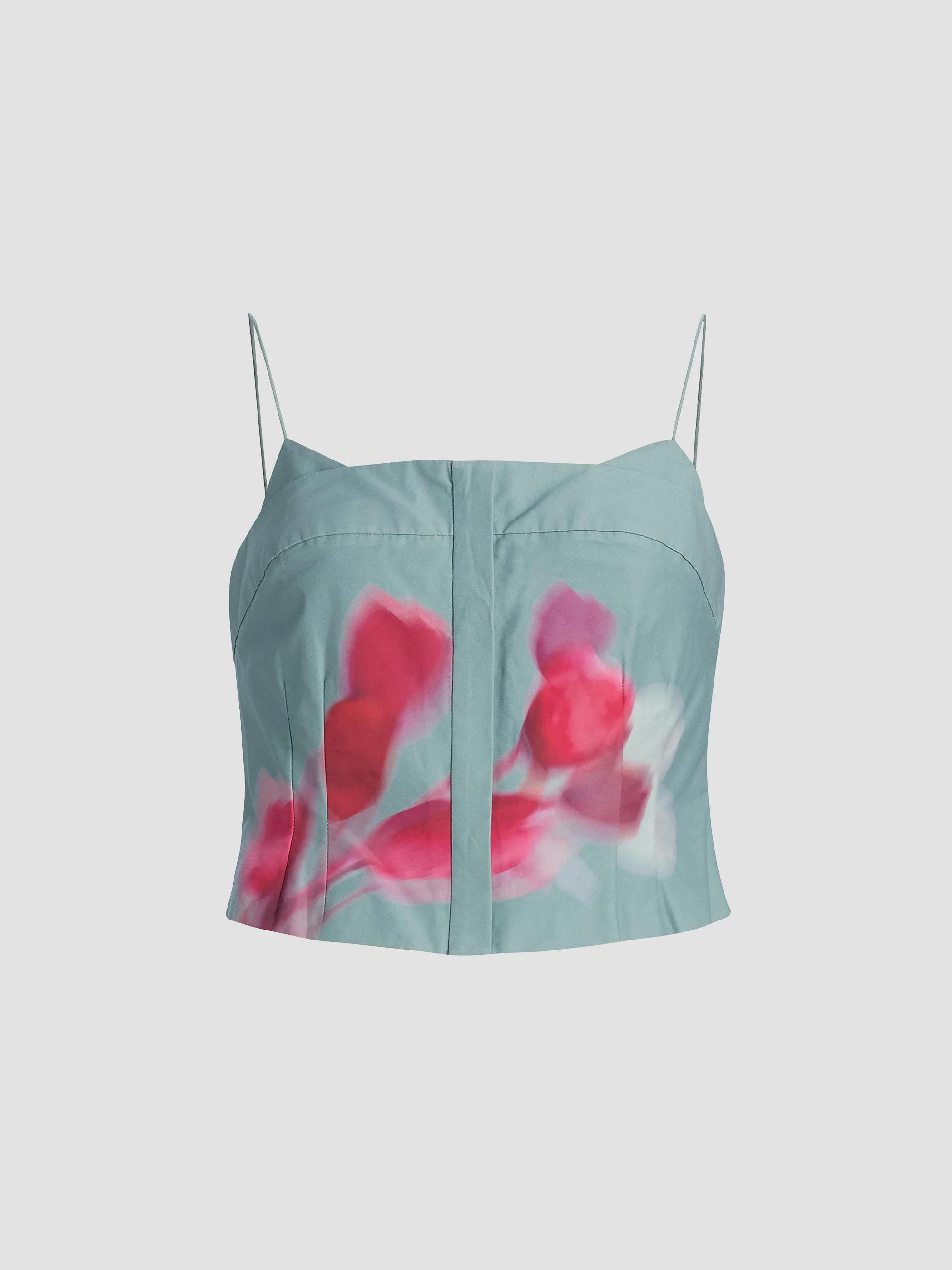 Women's Kali Floral Cotton-Blend Top - Cumulus Tulip - Size 0
