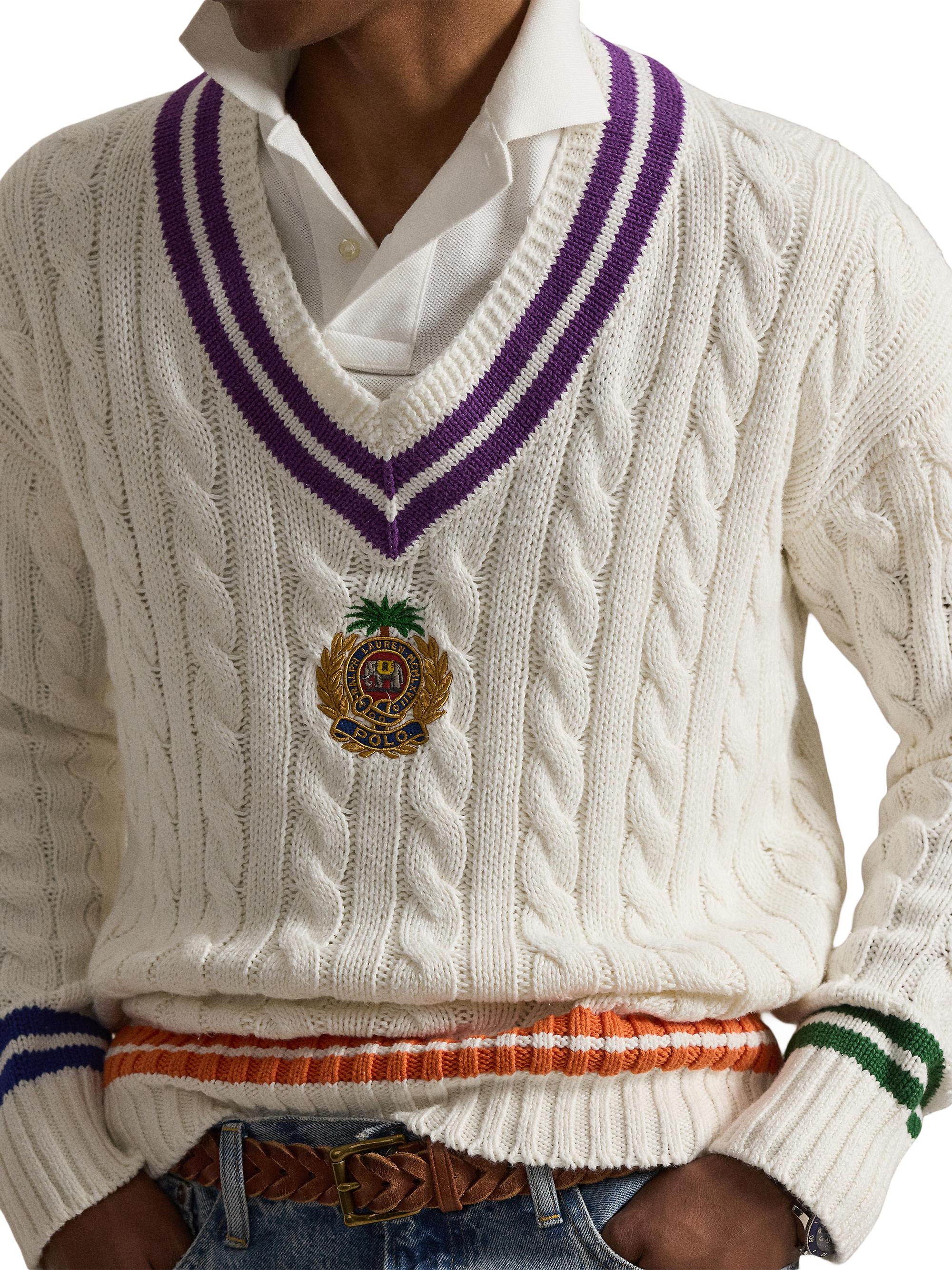 Polo Ralph Lauren Cable-Knit V-Neck Sweater | Saks Fifth Avenue