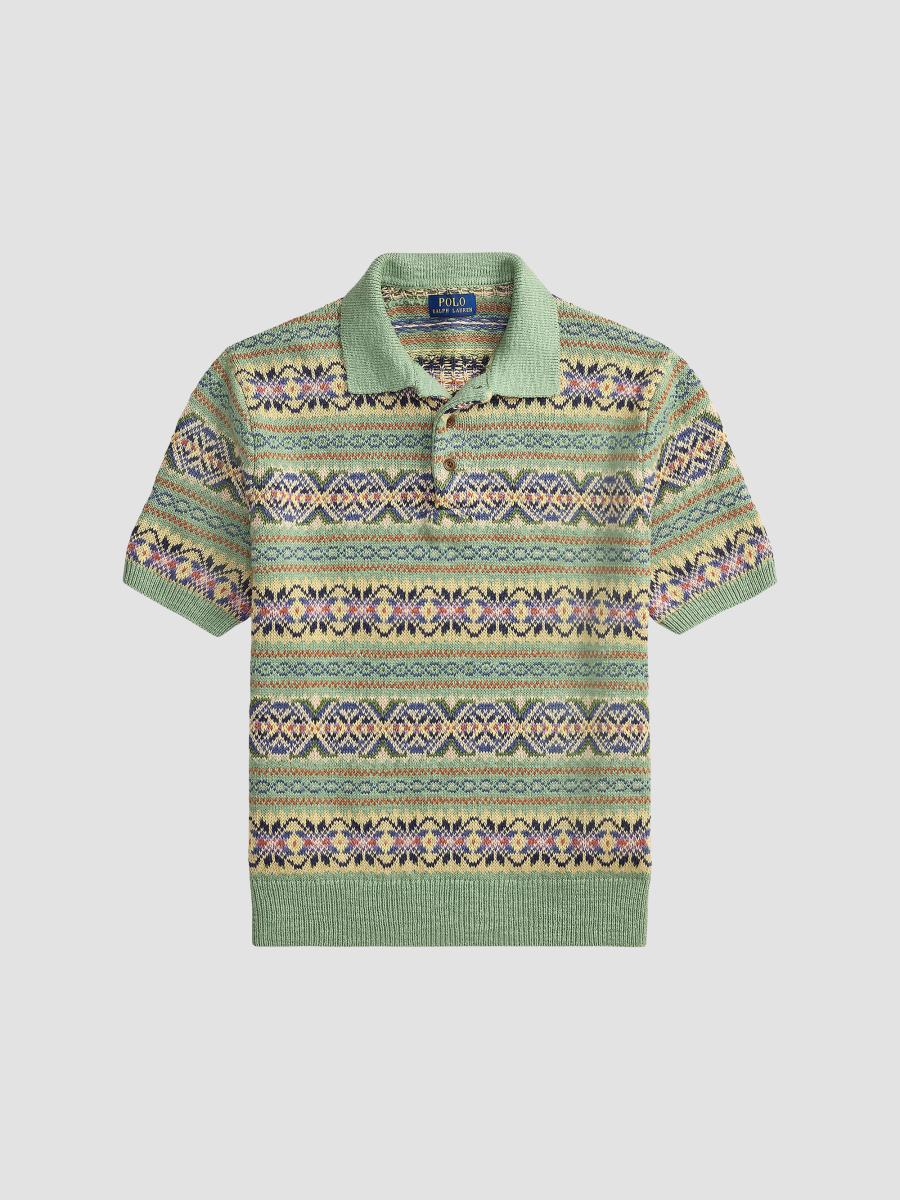 Polo Ralph Lauren Intarsia-Knit Polo Sweater | Saks Fifth Avenue