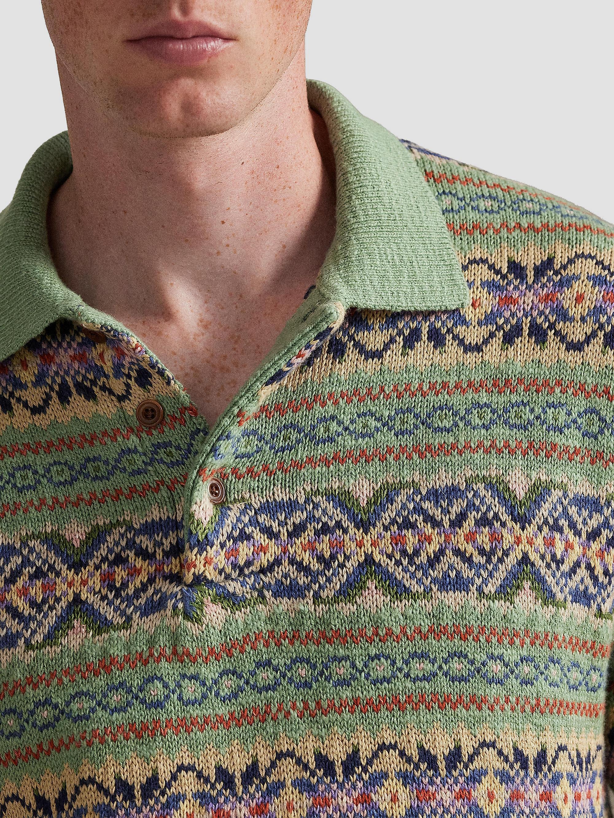 Polo Ralph Lauren Intarsia-Knit Polo Sweater | Saks Fifth Avenue