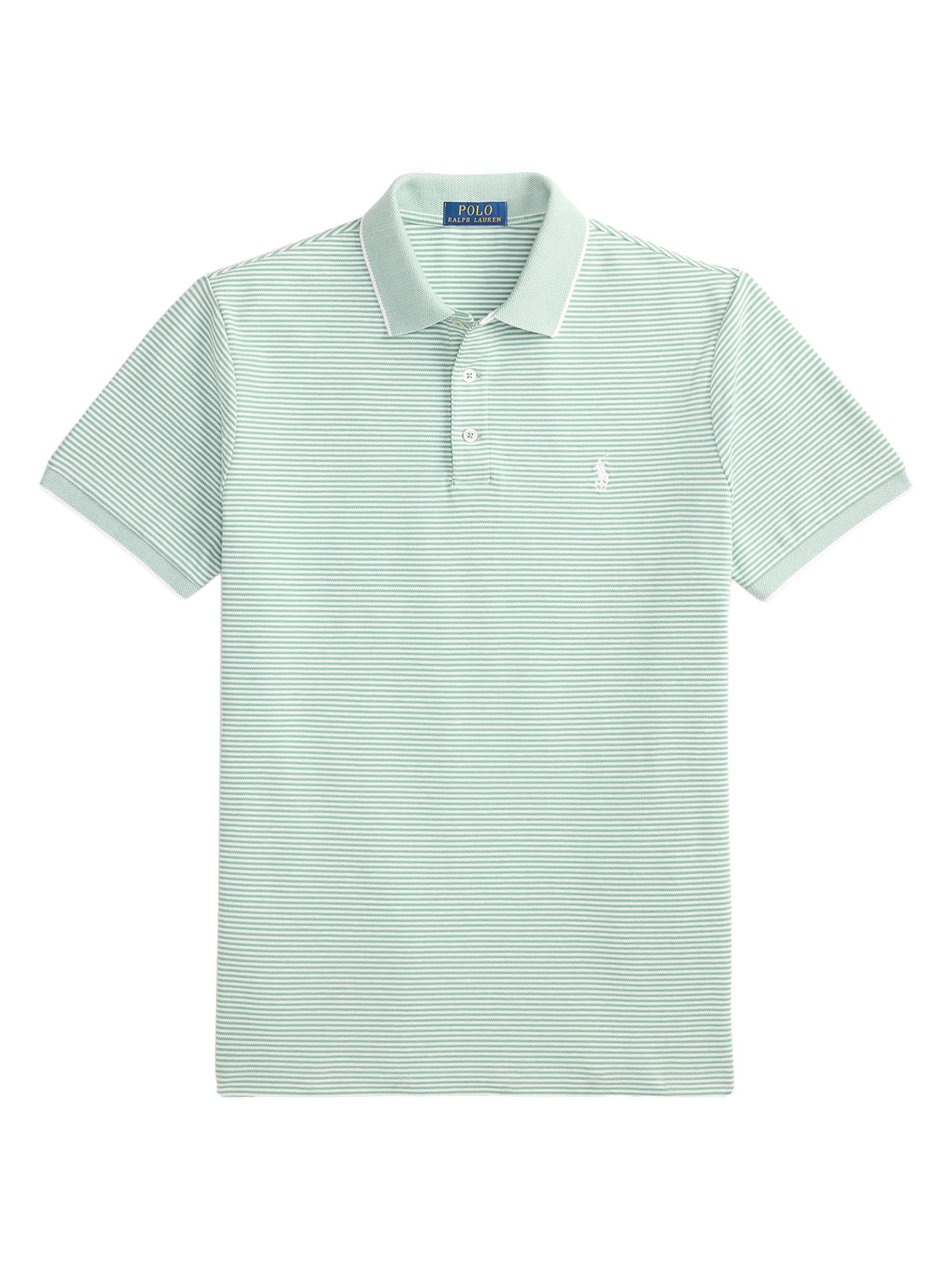 Polo Ralph Lauren Men's Stretch-Cotton Mesh Knit Polo Shirt - Faded Mint White