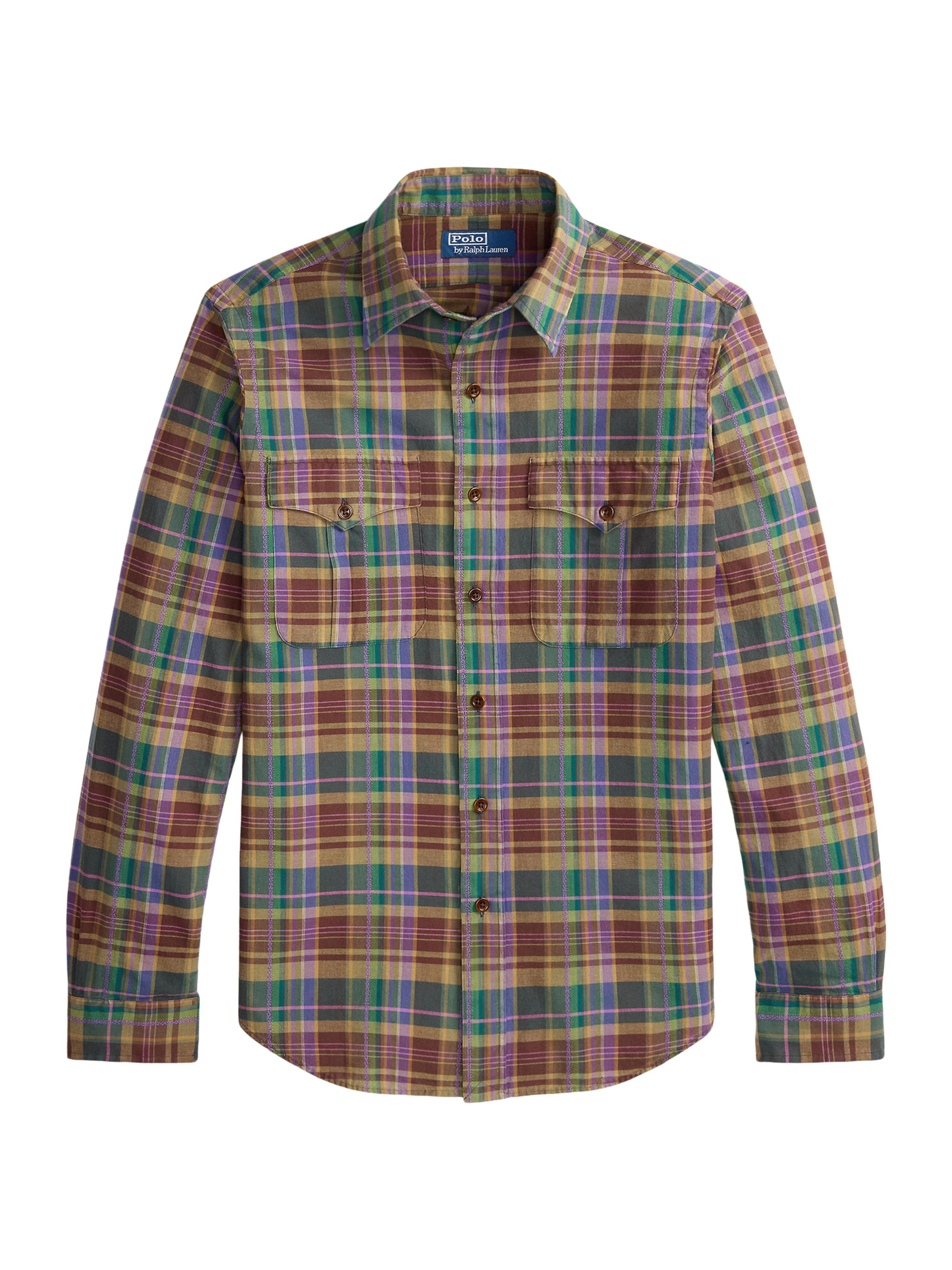 Ralph Lauren Purple Label Plaid Twill Shirt | Saks Fifth Avenue