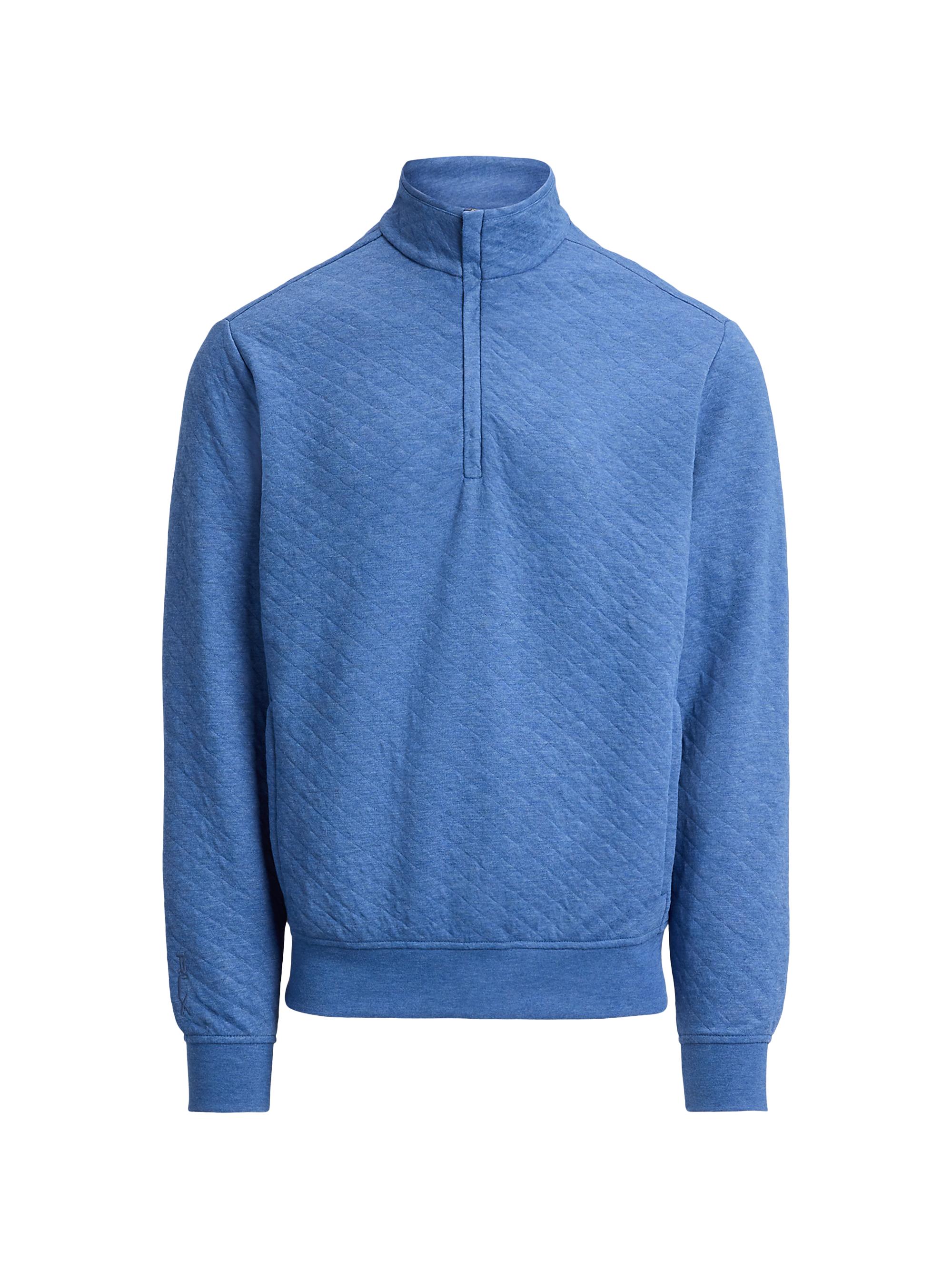 RLX Ralph Lauren Men's Quilted Double-Knit Quarter-Zip Sweatshirt - Fog Blue Heather