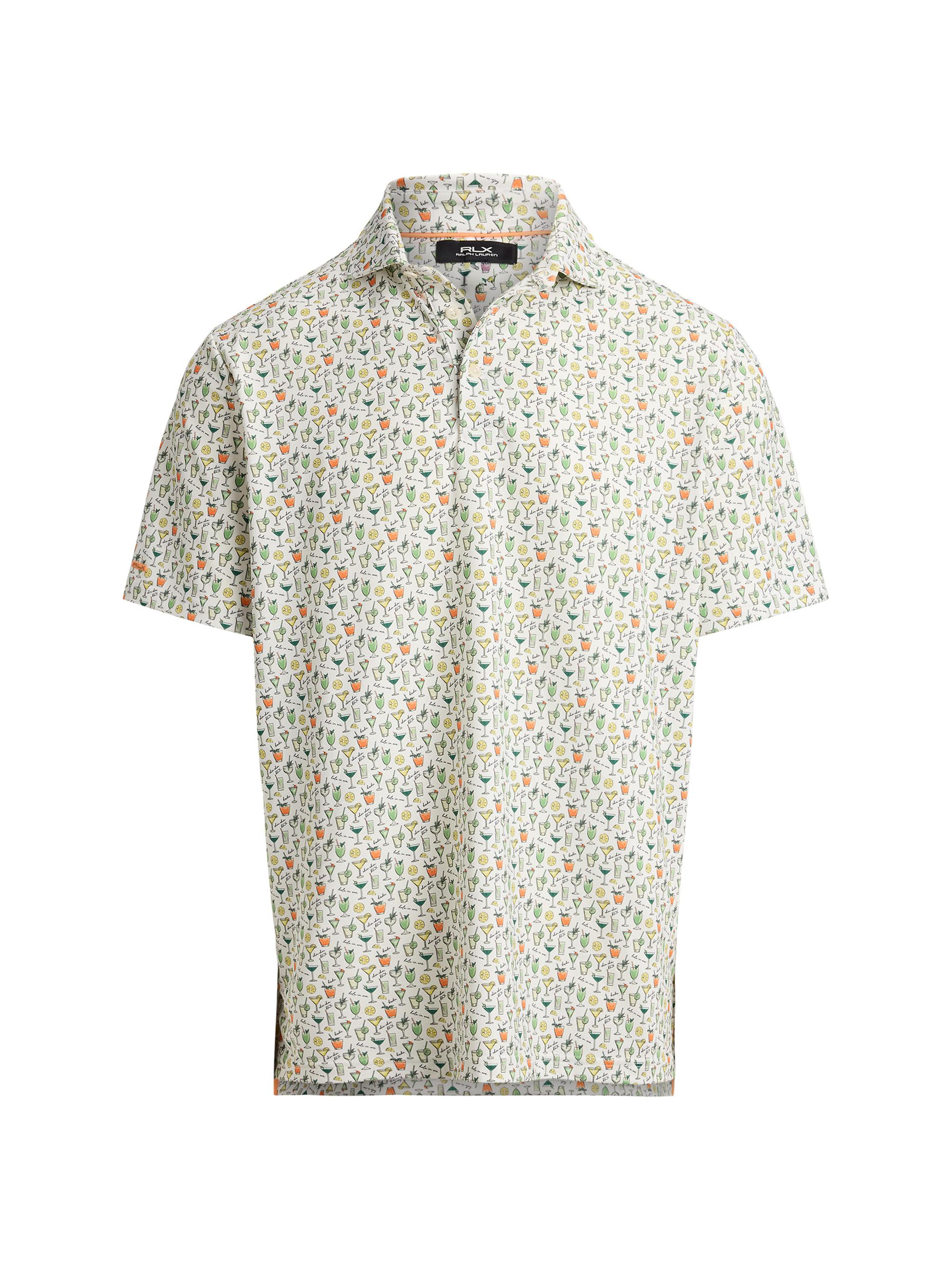 RLX Ralph Lauren Men's Lightweight Airflow Knit Polo Shirt - Multi Chin