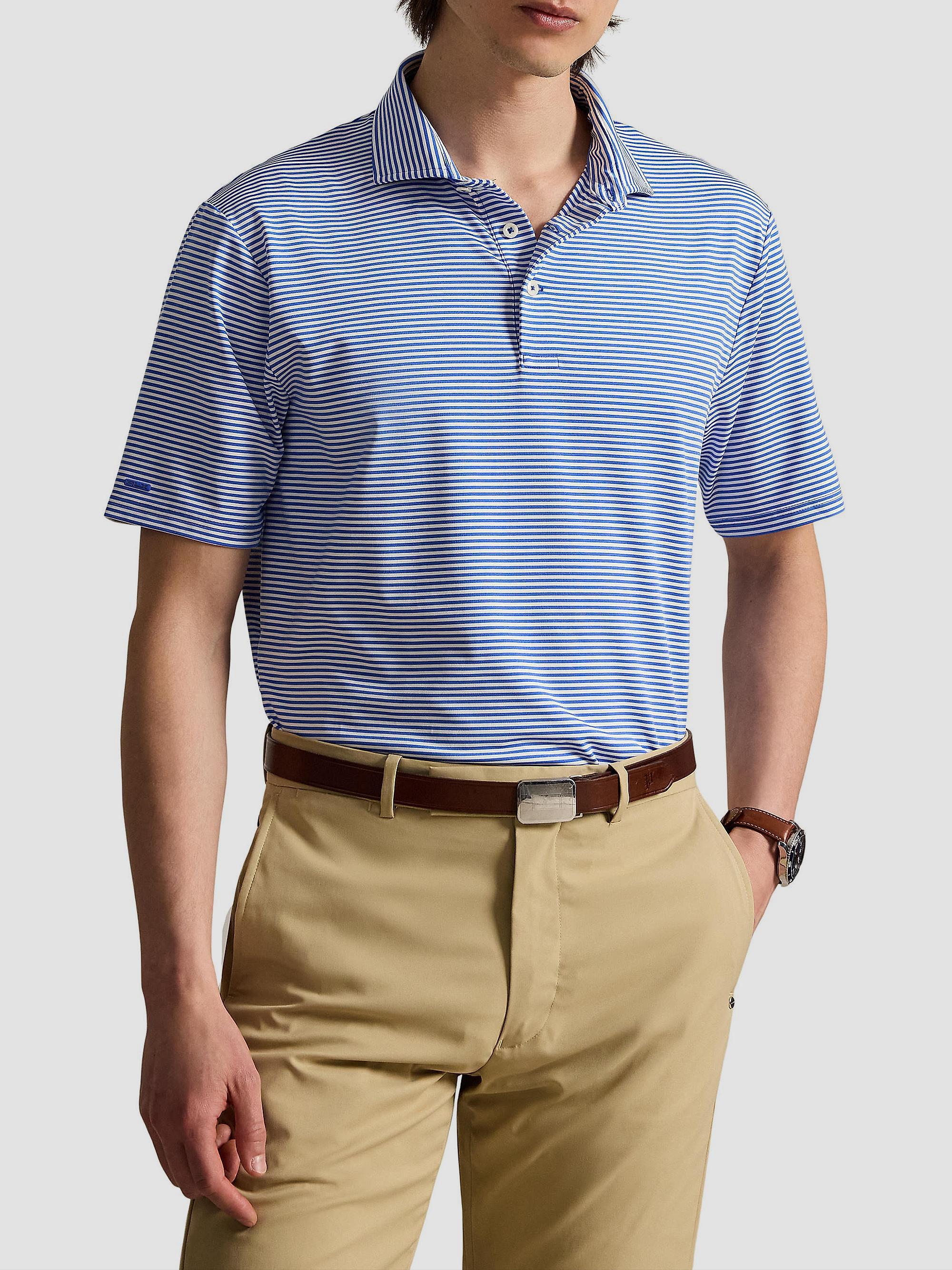 RLX Ralph Lauren Striped Lightweight Airflow Knit Polo Shirt
