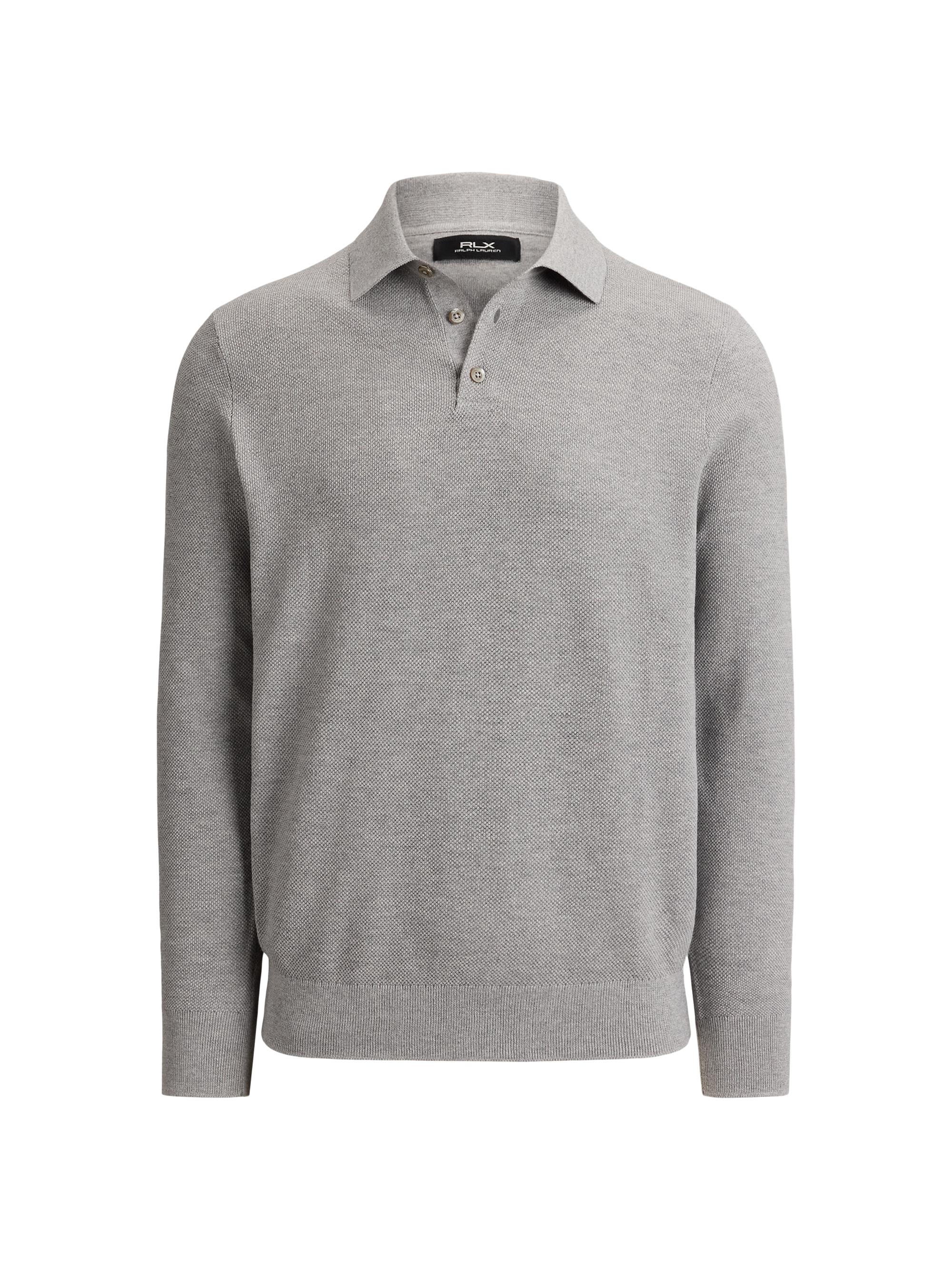RLX Ralph Lauren Men's Birdseye-Knit Collared Sweater - Andover Heather | Thumbnail 3