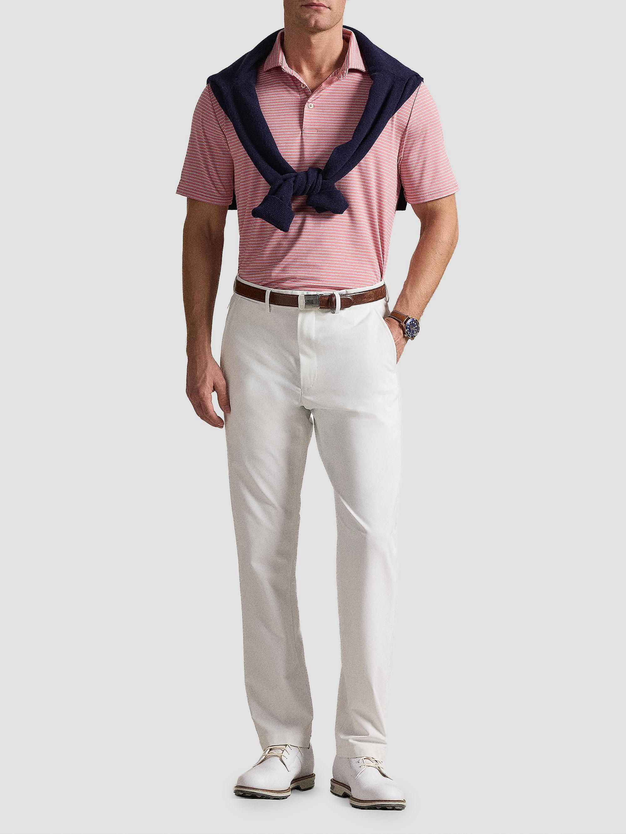 RLX Ralph Lauren Striped Lightweight Airflow Knit Polo Shirt