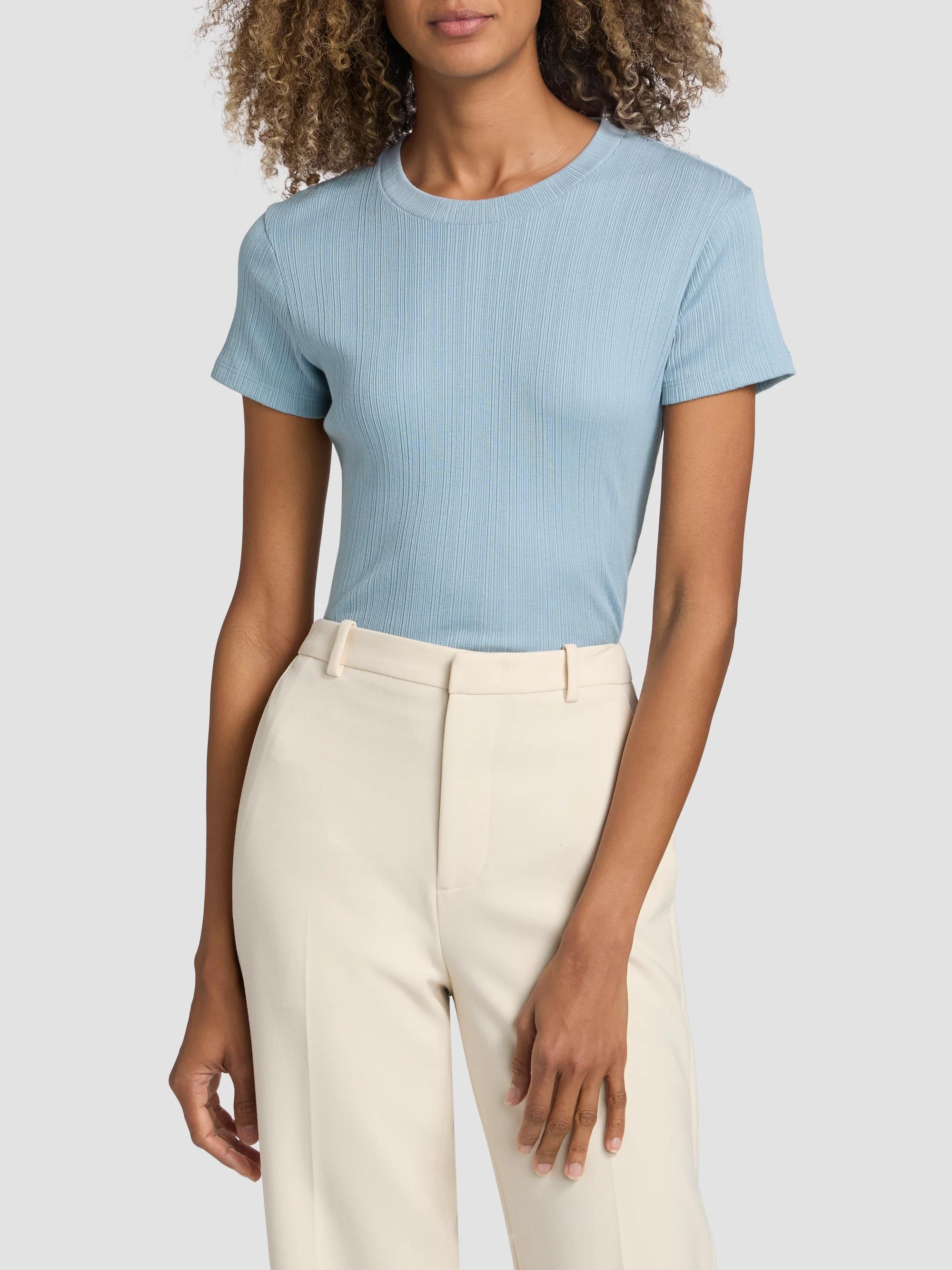 Vince Rib-Knit Mock Turleneck Short-Sleeve Top | Saks Fifth Avenue