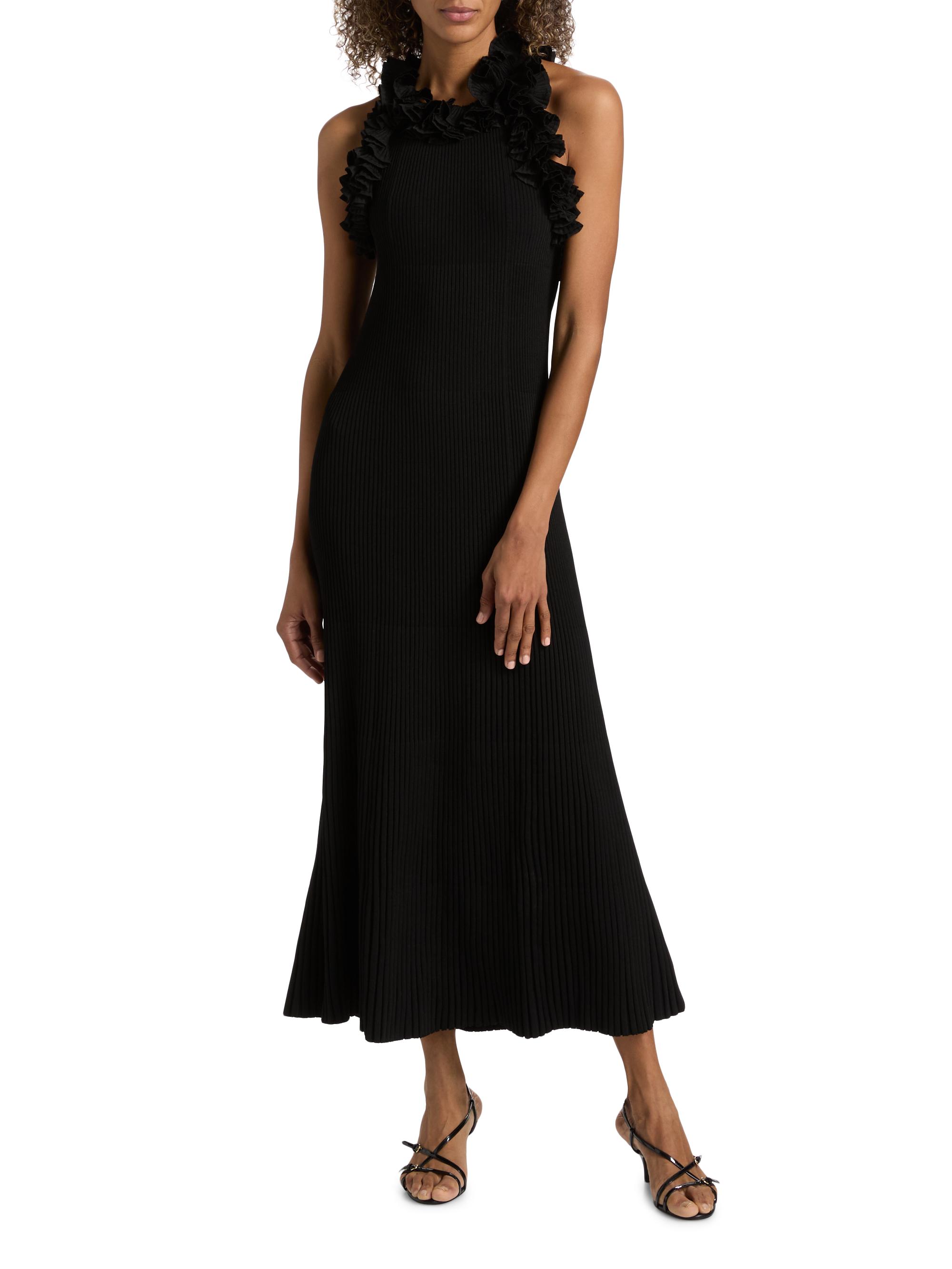 Zimmermann Luna Ruffle Compact Rib-Knit Midi-Dress | Saks Fifth Avenue