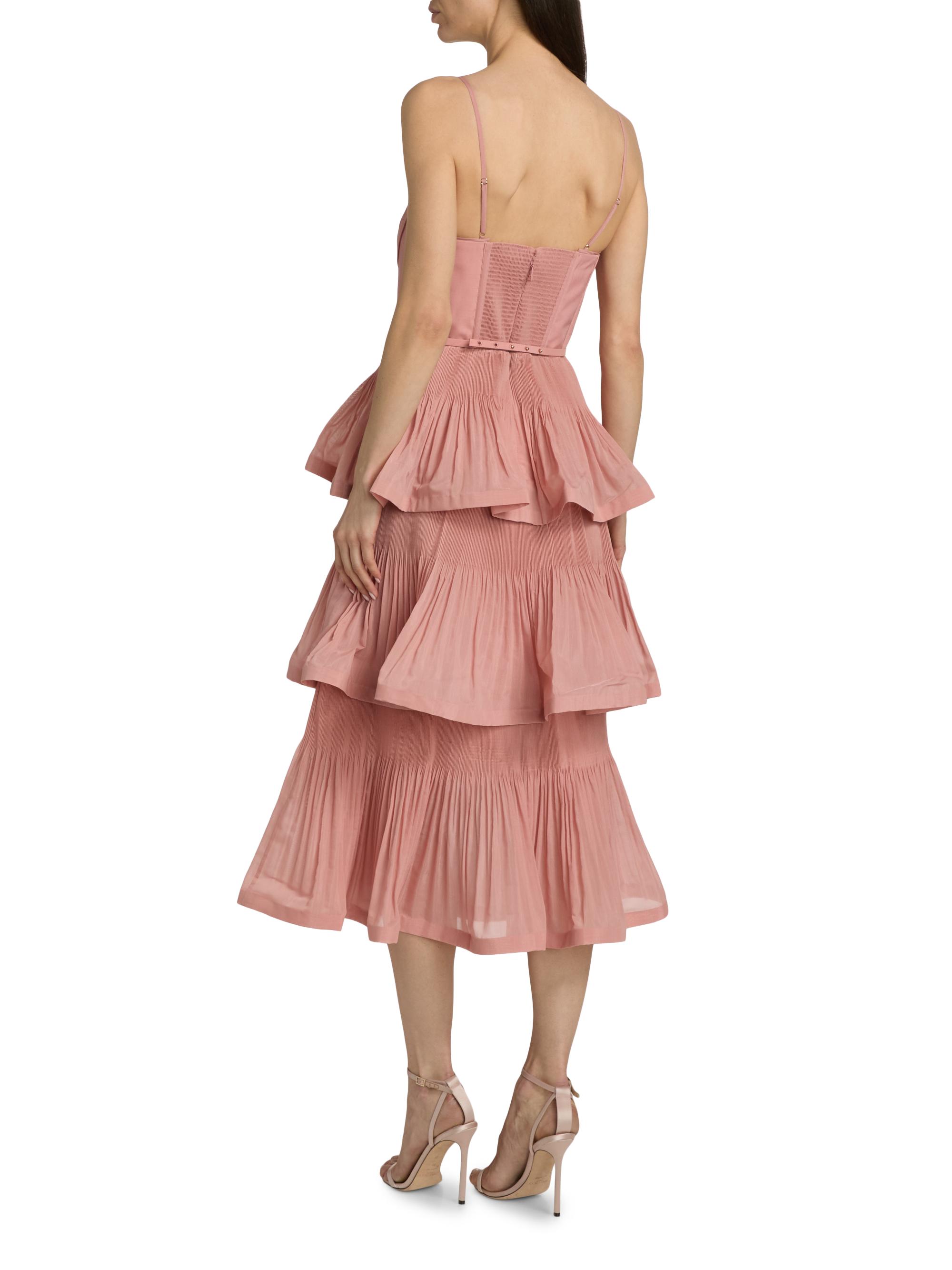 Zimmermann Pleated Tiered Midi-Dress | Saks Fifth Avenue