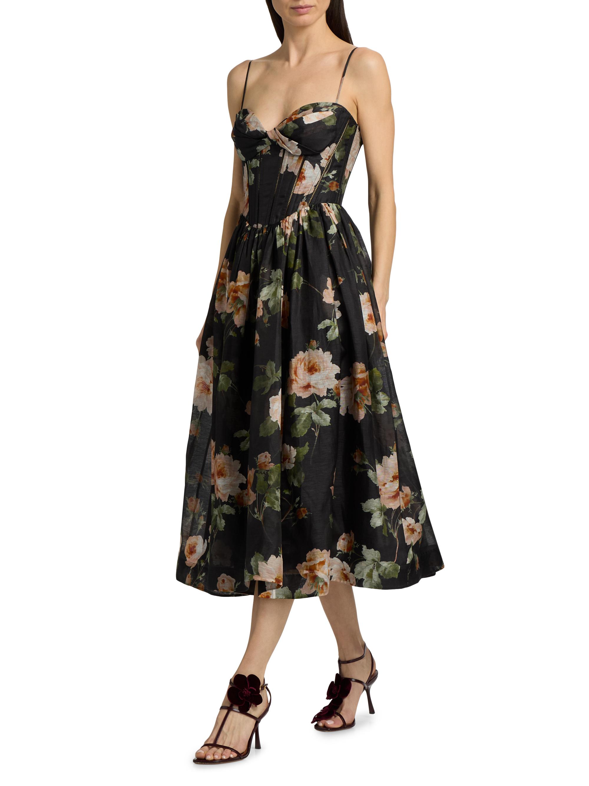 zimmermann embroidered floral linen and silk midi dress Zimmermann Embroidered floral linen and silk midi dress Zimmermann