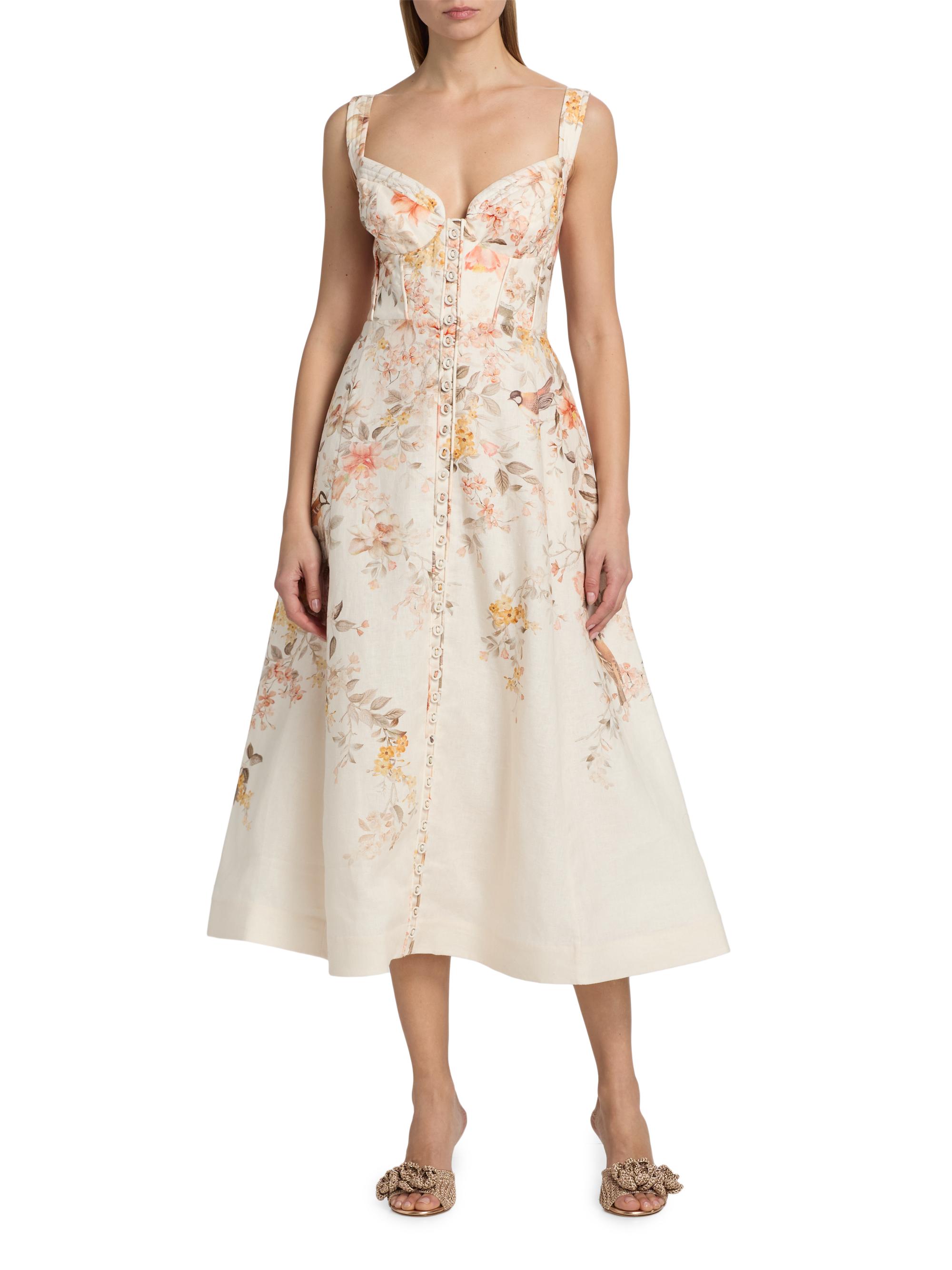 off-white spring awakening euroflaxtm premium linen midi dress reviews Farm Rio Women's Spring Awakening Midi Dress